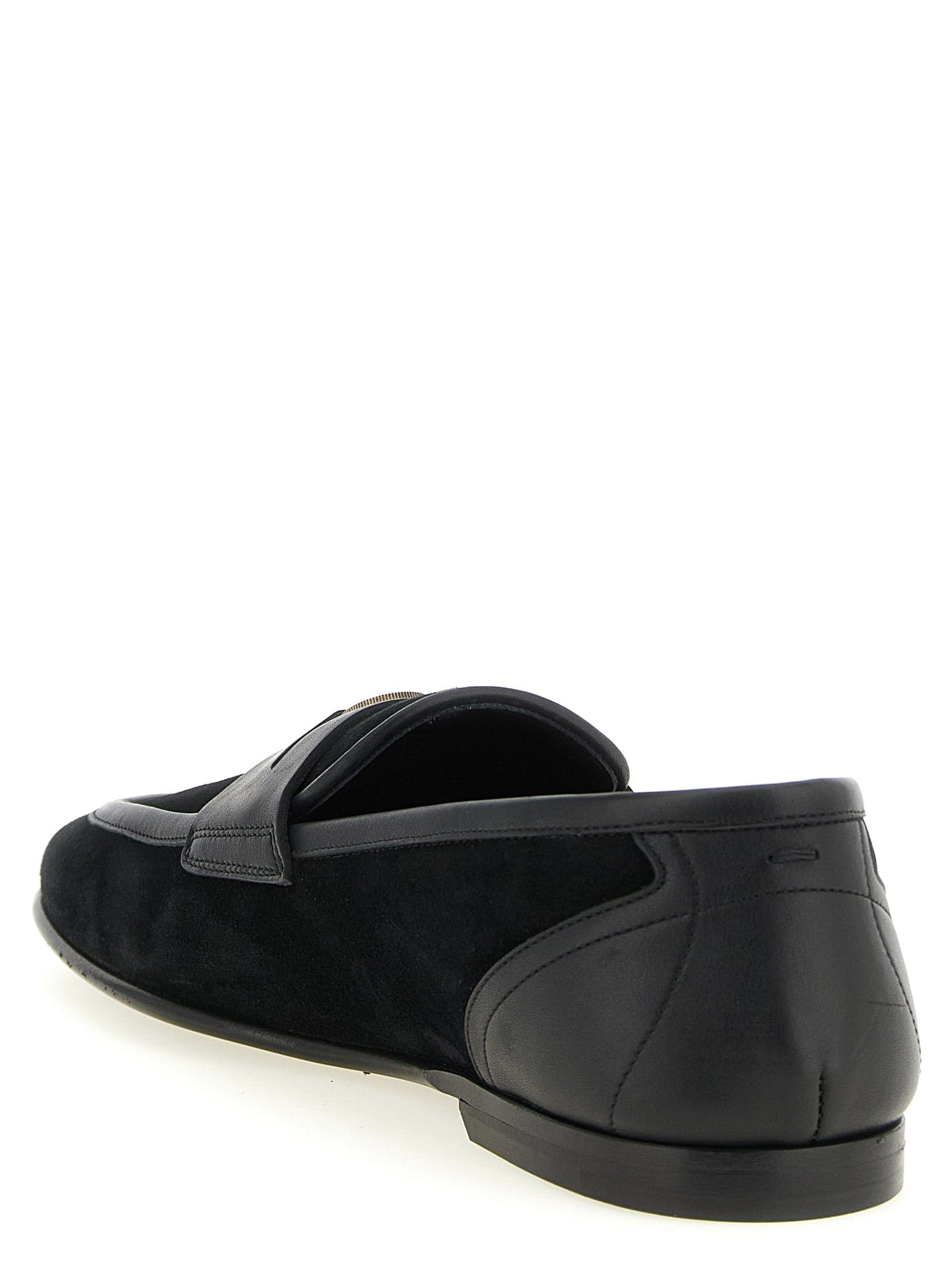 Dolce & Gabbana Black Calfskin Slip-On Loafers - 3