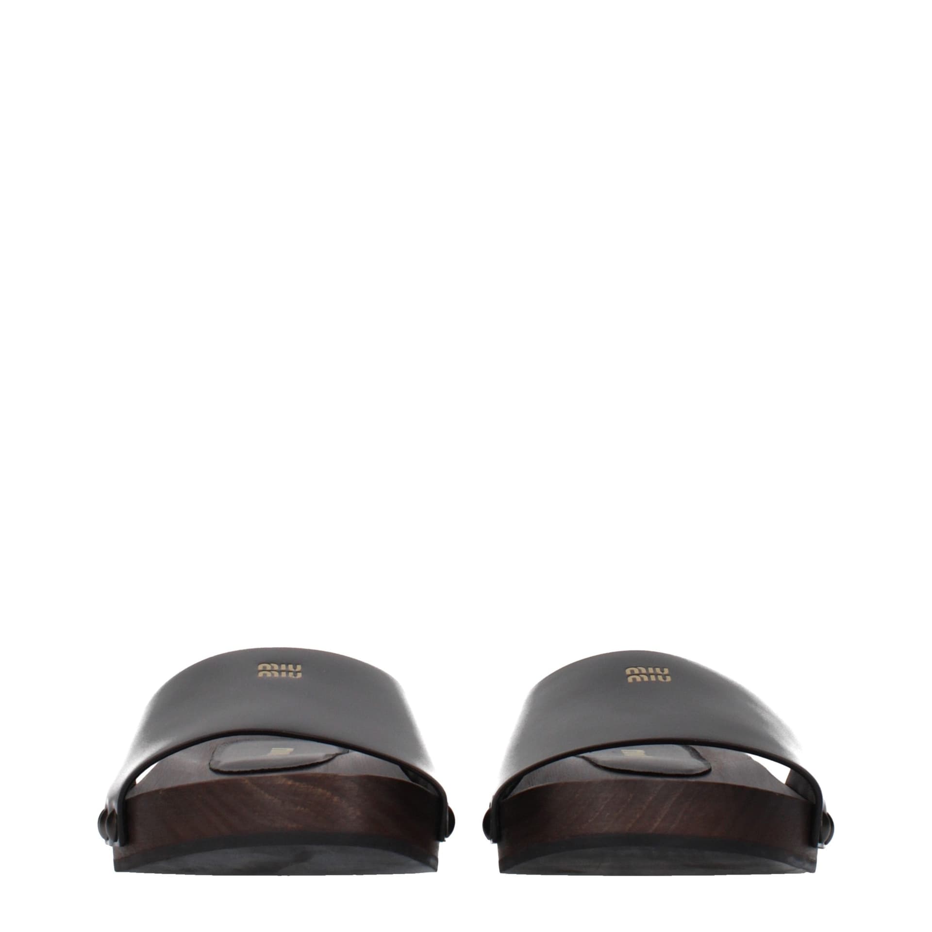 Miu Miu Black Leather Slippers - 3
