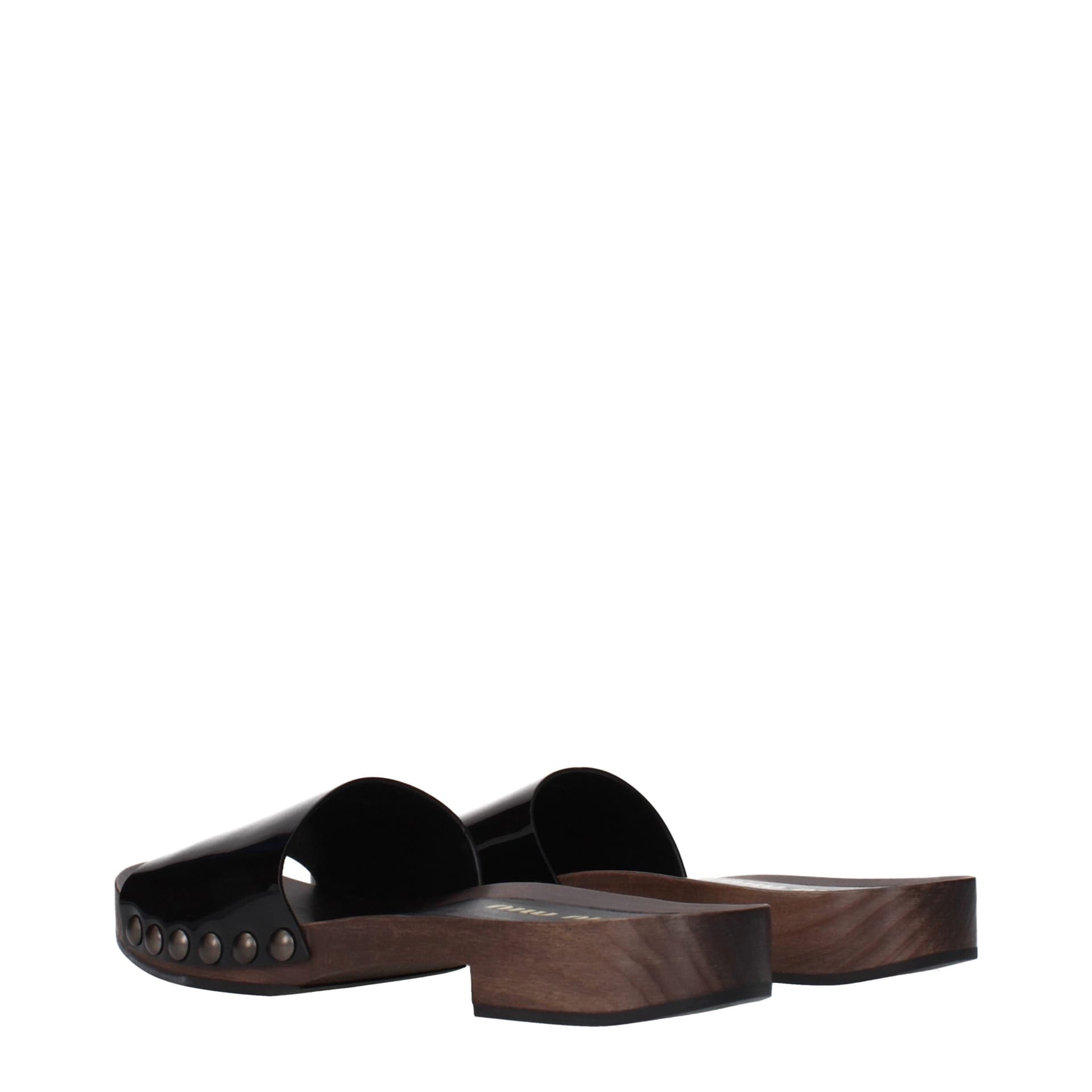 Miu Miu Black Leather Slippers - 4