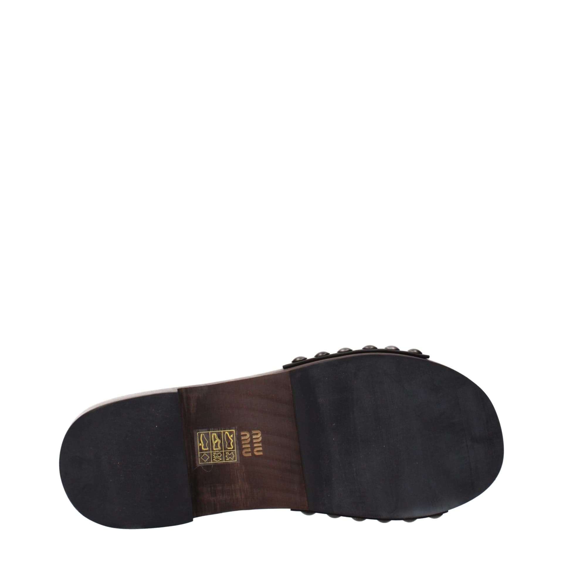 Miu Miu Black Leather Slippers - 5