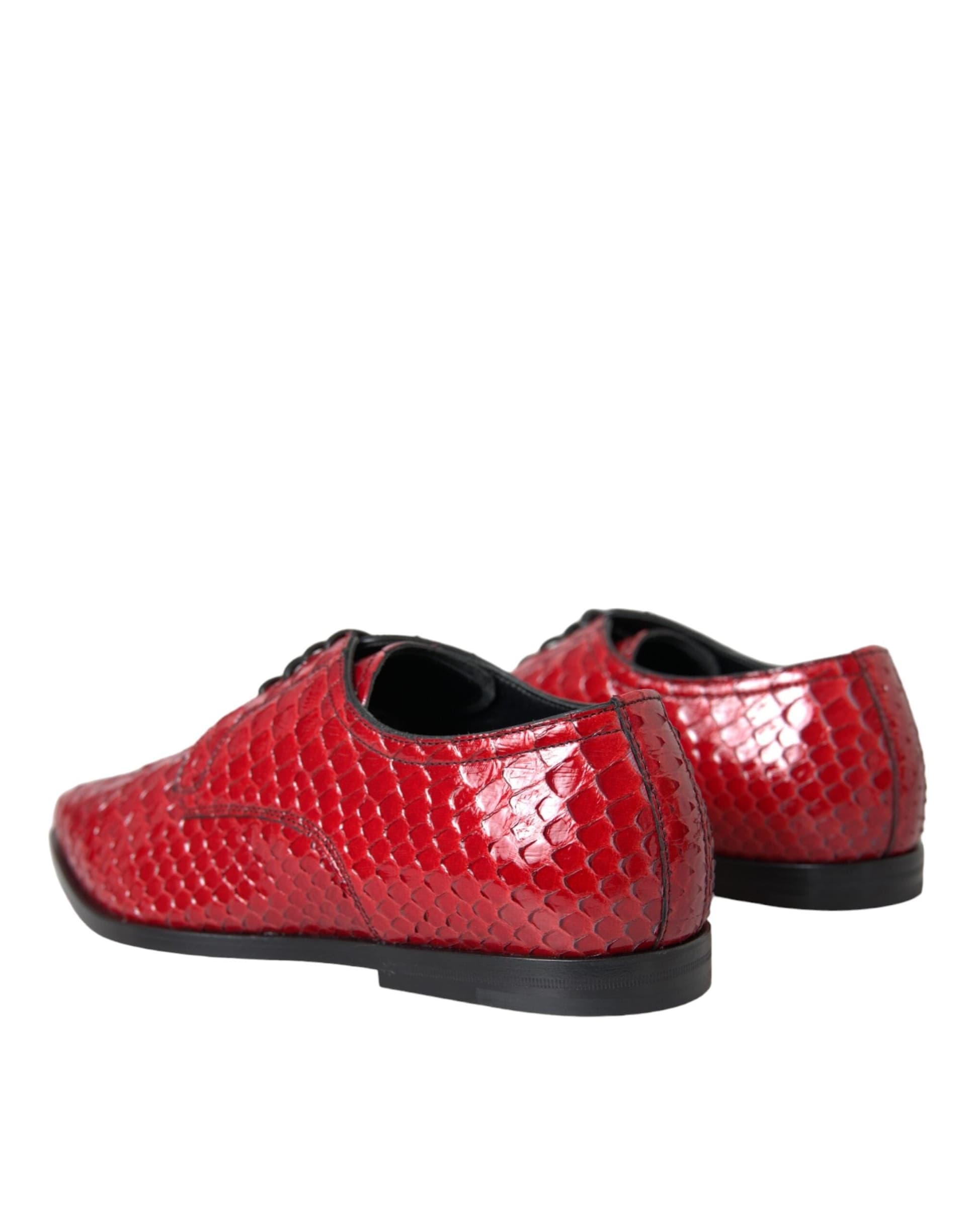 Dolce & Gabbana Red Textured Varnished Derby Men Formal Shoes - 3
