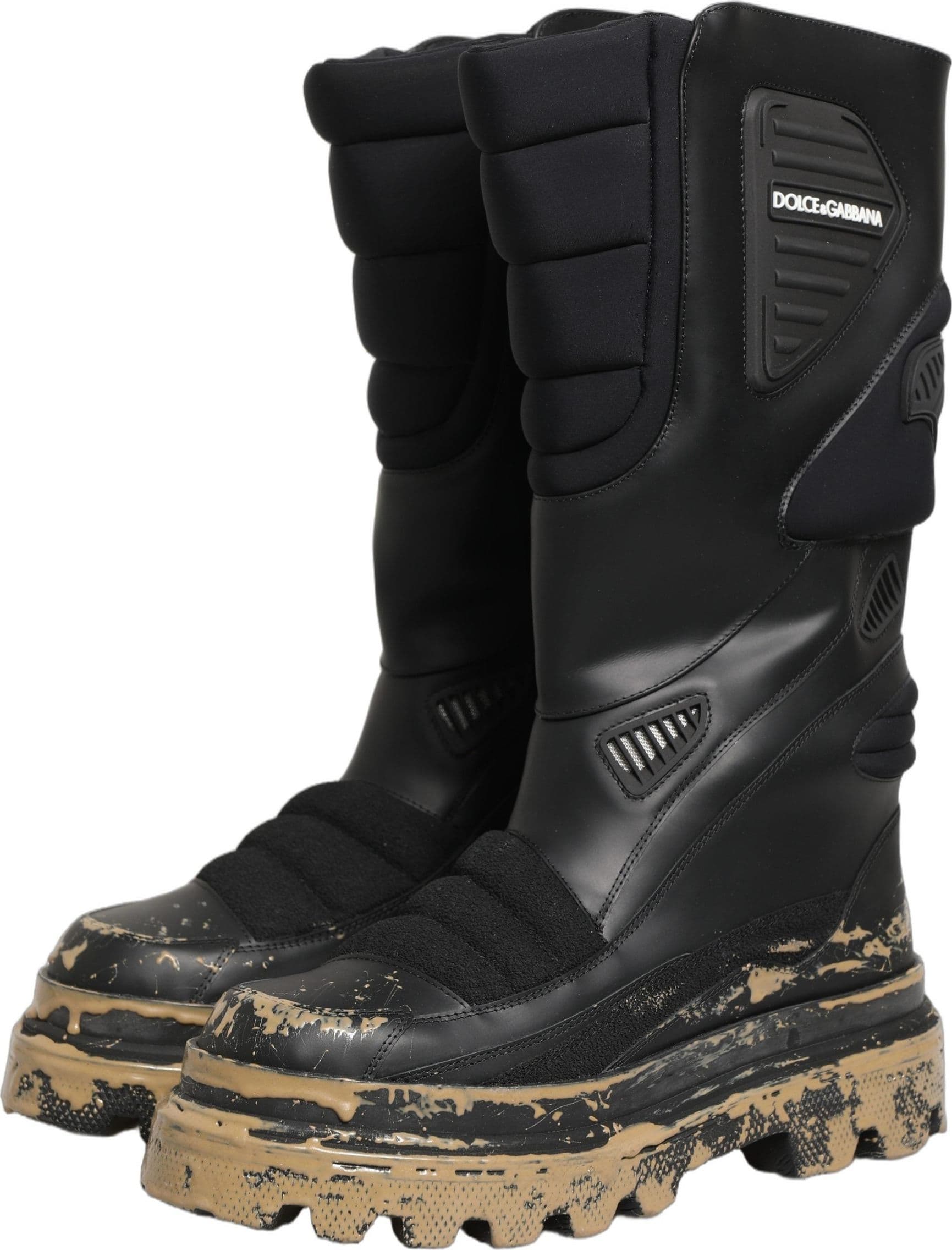 Dolce & Gabbana Black Leather Biker Mid Calf Men Boots Shoes - 4