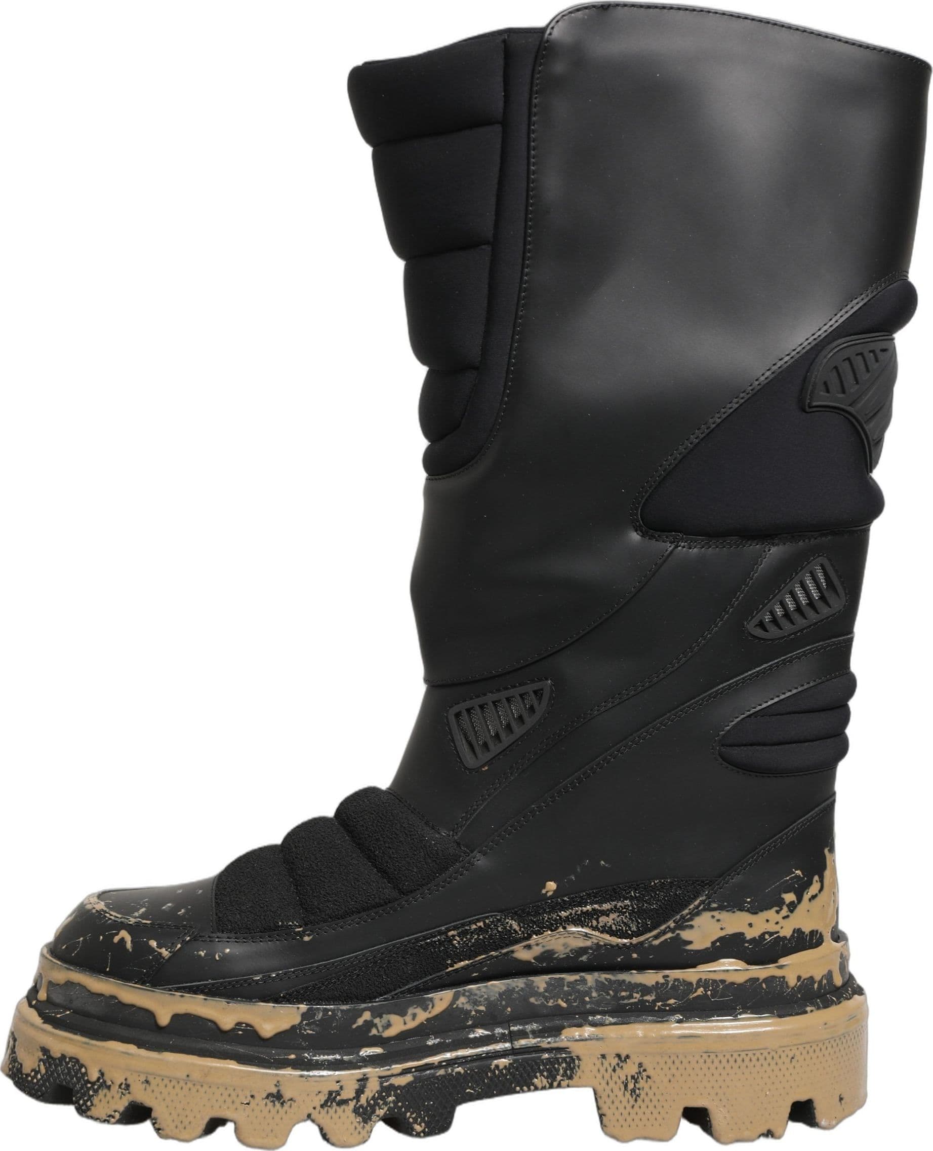 Dolce & Gabbana Black Leather Biker Mid Calf Men Boots Shoes - 6