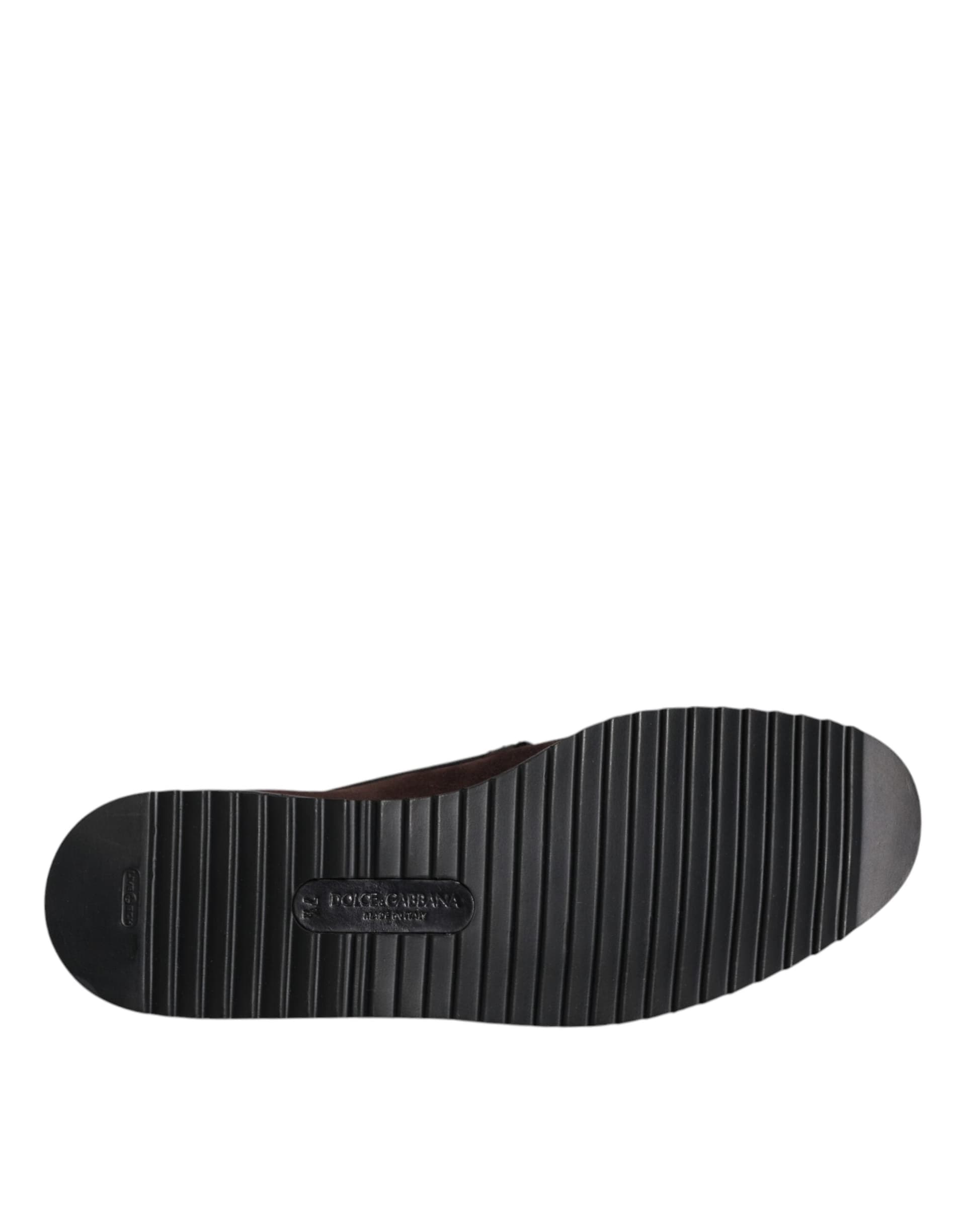 Dolce & Gabbana Brown Suede DG Family Slip On Flats Shoes - 8