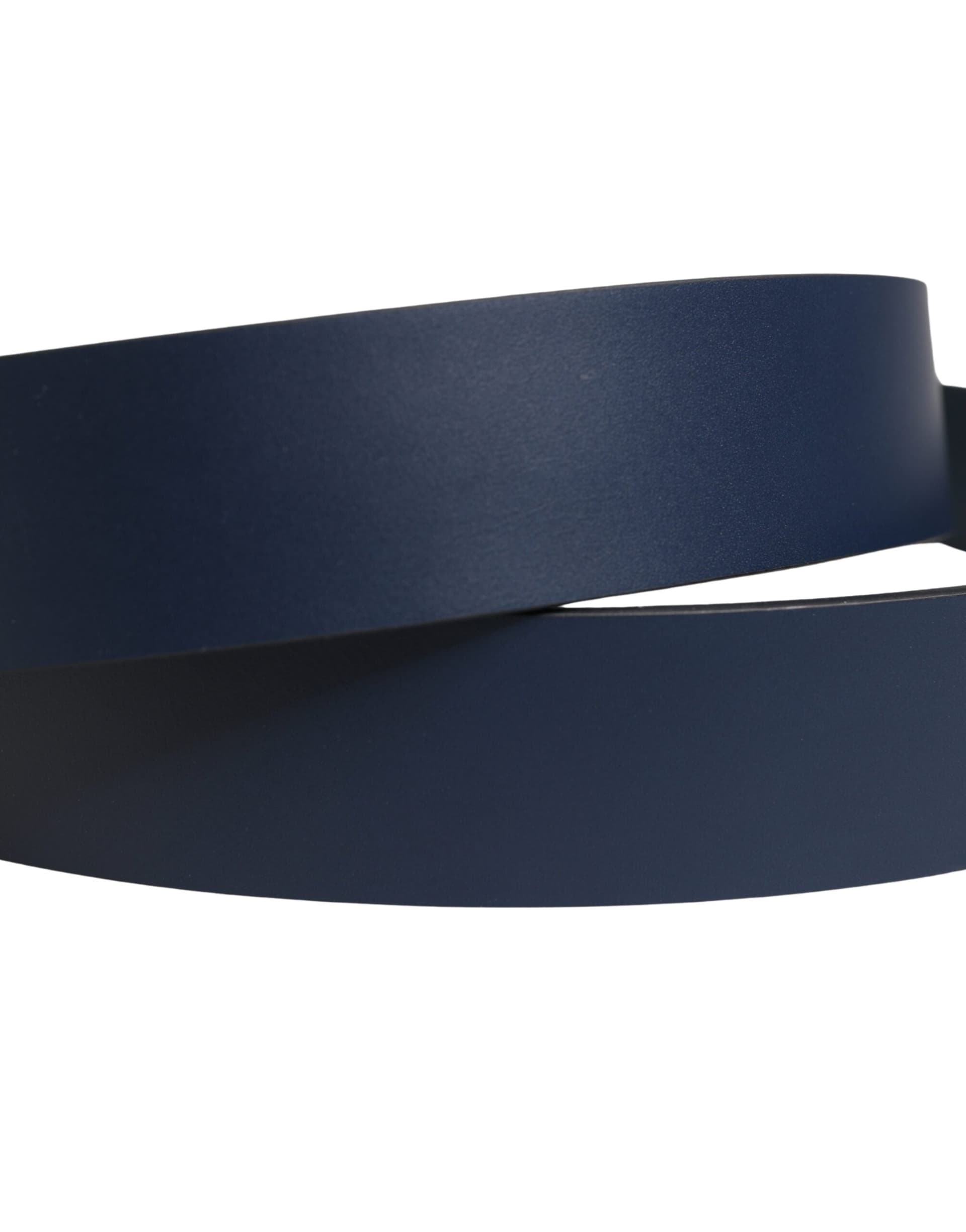 Dolce & Gabbana Blue Leather Logo Metal Buckle Men Belt - 5