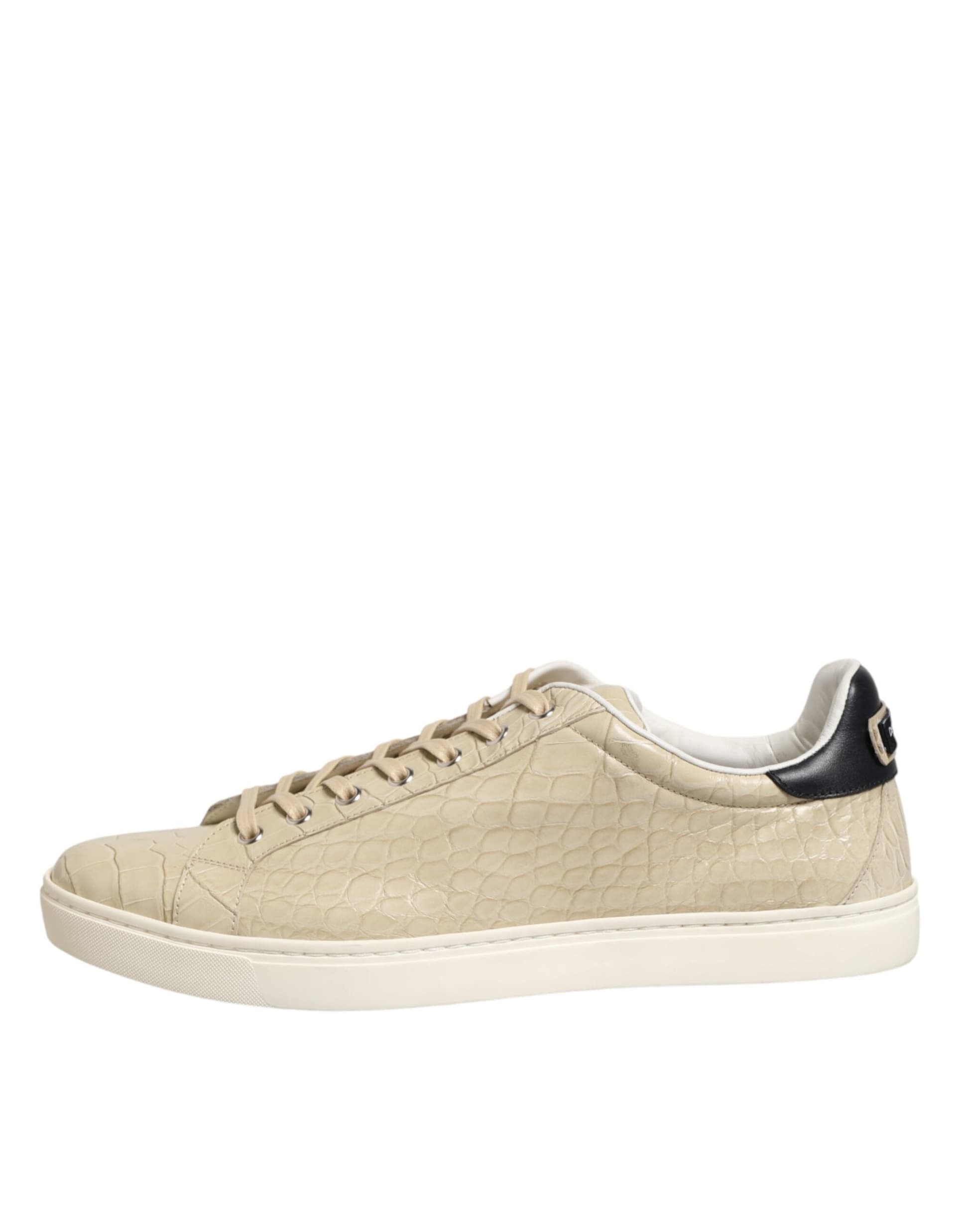 Dolce & Gabbana Beige London Low Top Leather Sneakers Shoes - 5