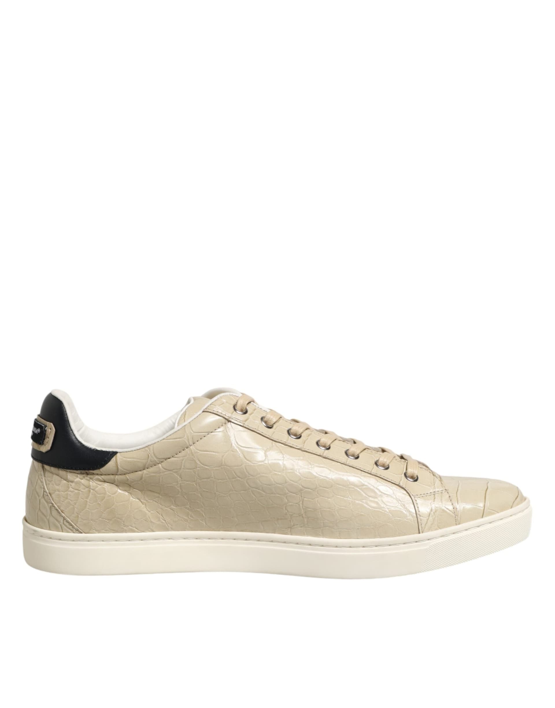 Dolce & Gabbana Beige London Low Top Leather Sneakers Shoes - 6