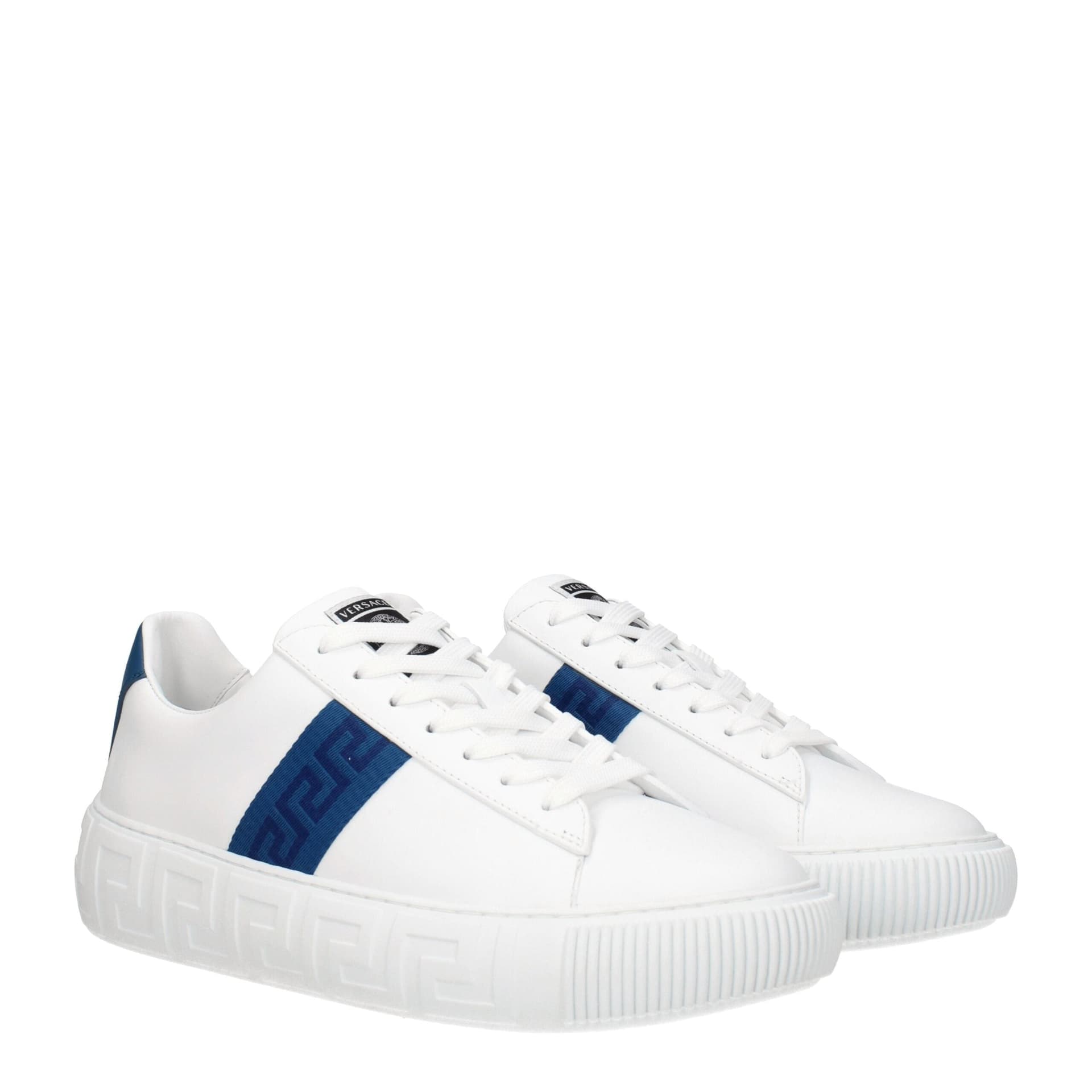 Versace White Leather Low Top Sneakers - 2