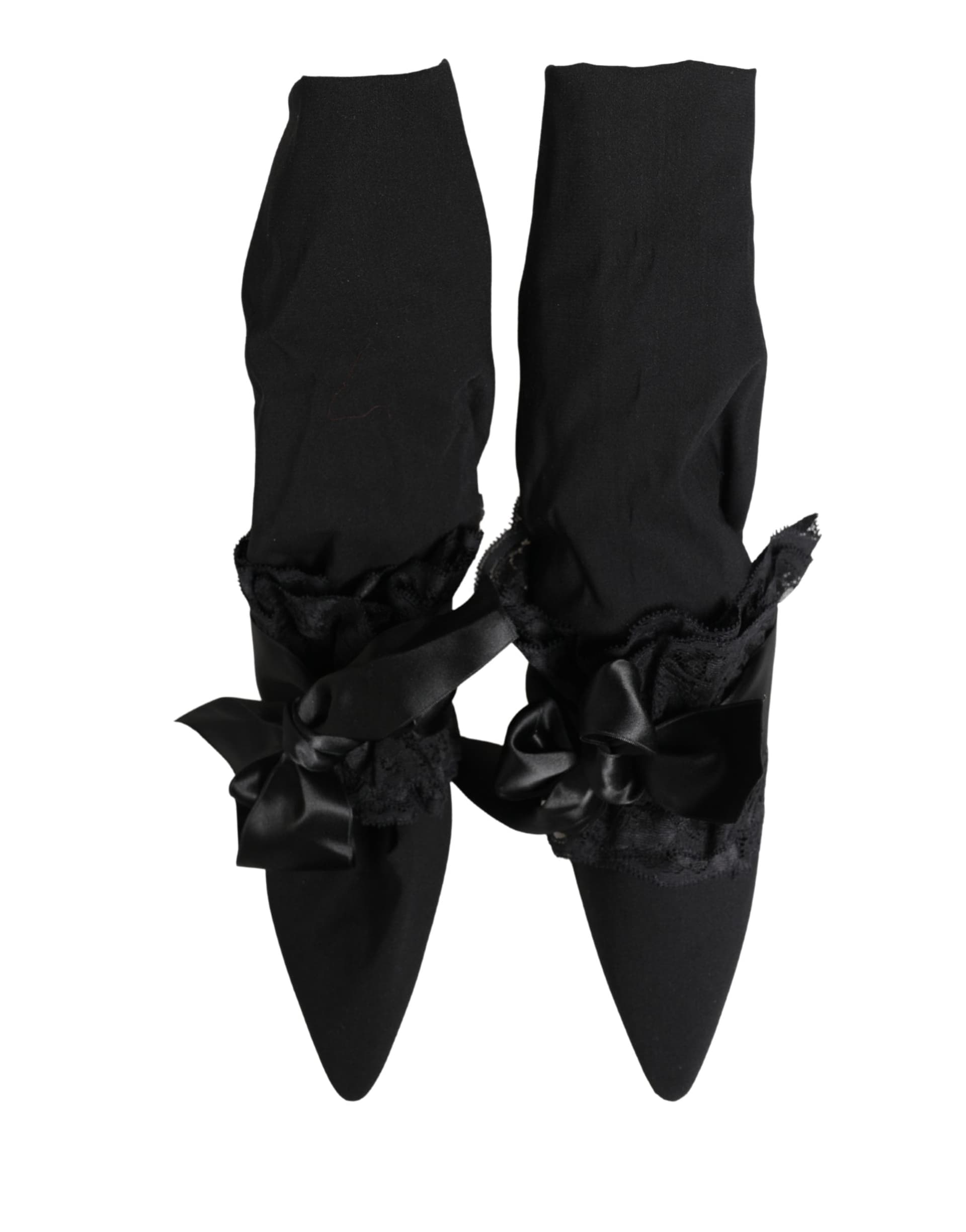 Dolce & Gabbana Black Suede Mid Calf Boots Shoes - 2