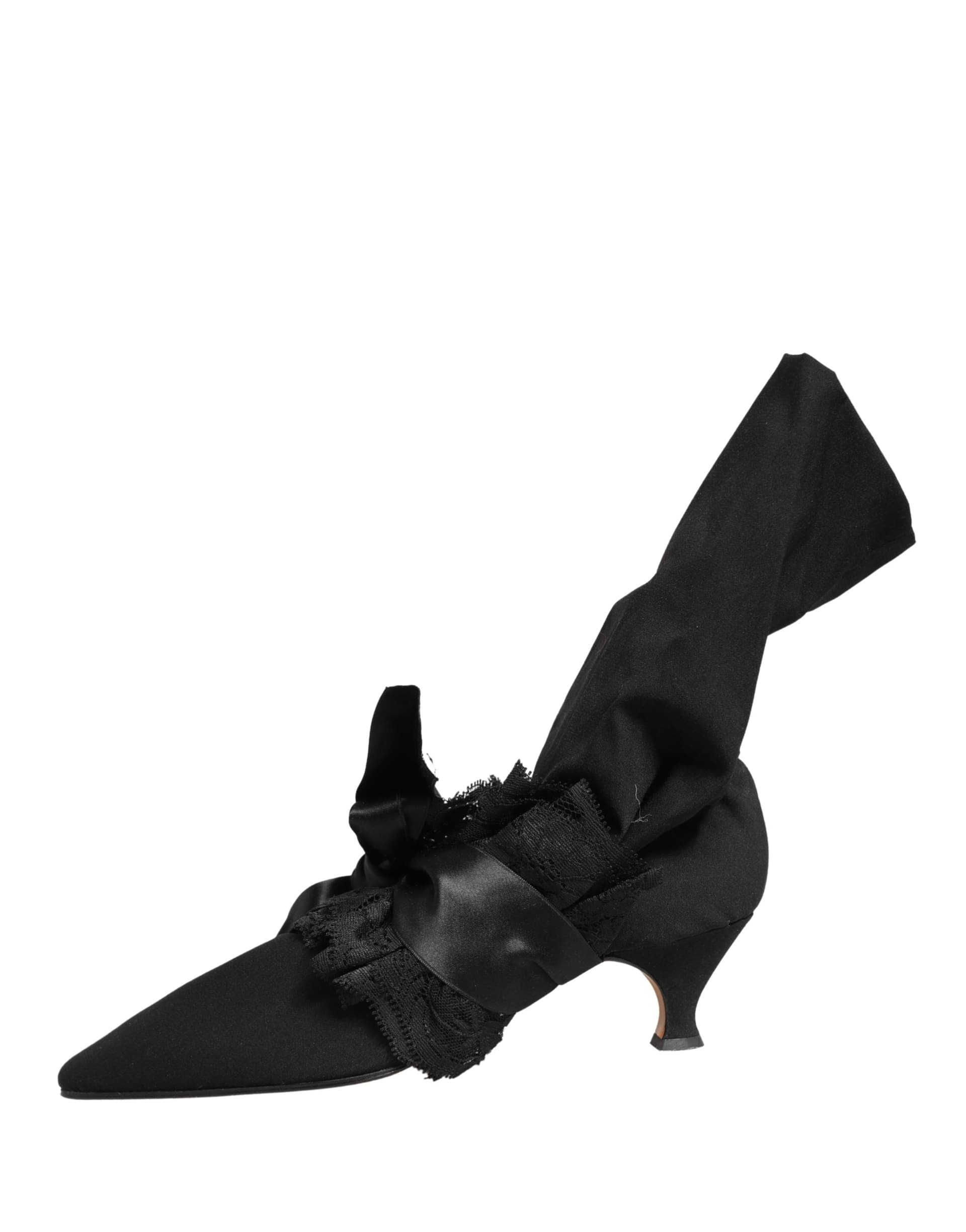 Dolce & Gabbana Black Suede Mid Calf Boots Shoes - 5