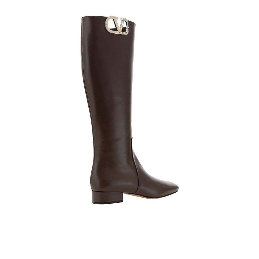 Valentino Garavani Brown Calfskin Flat Boots - 2