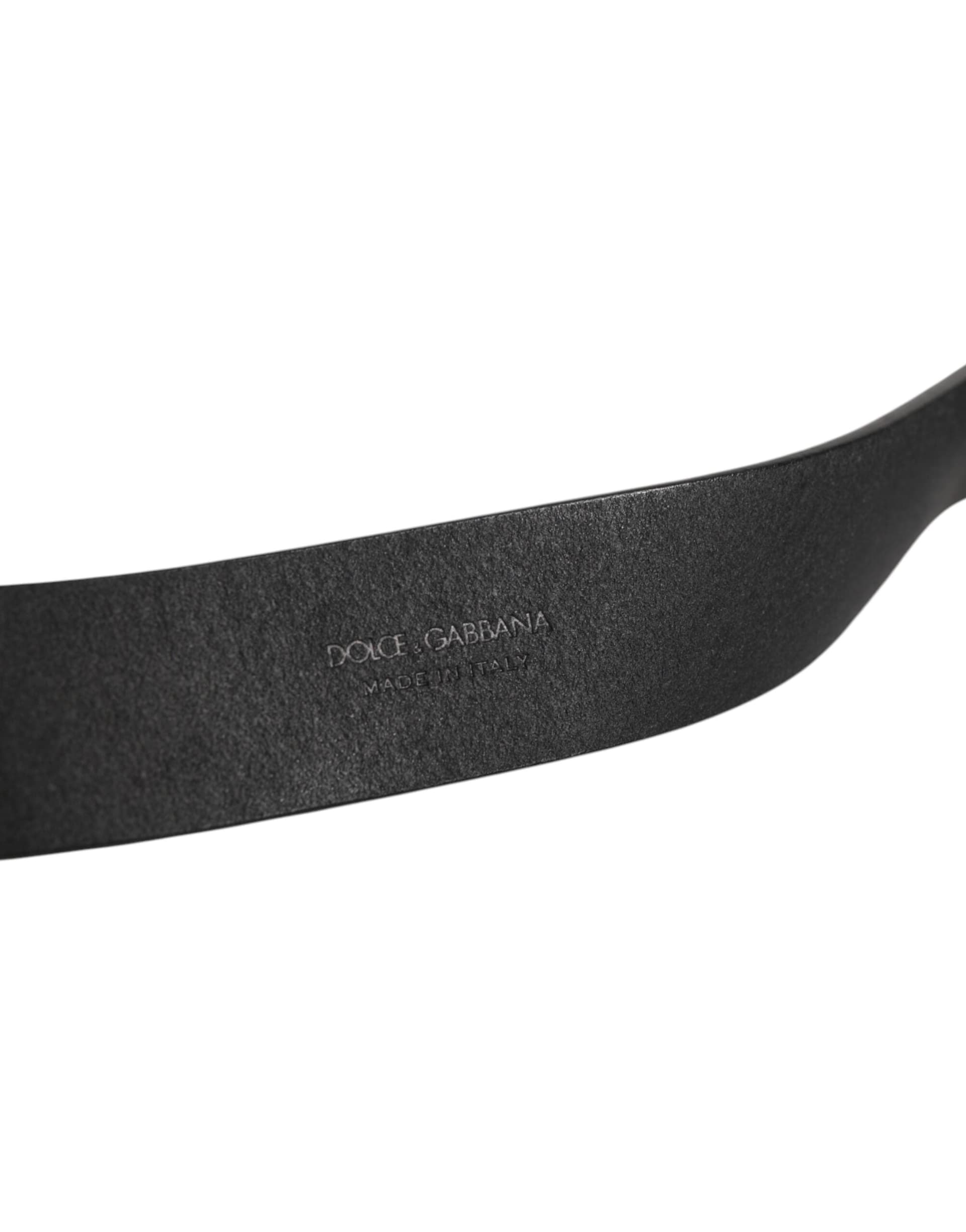 Dolce & Gabbana Black Leather Metal Buckle Classic Men Belt - 3