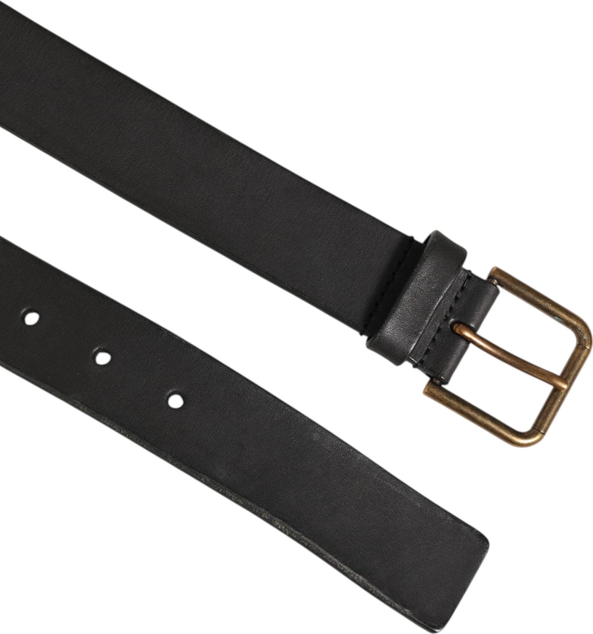 Dolce & Gabbana Black Leather Metal Buckle Classic Men Belt - 4