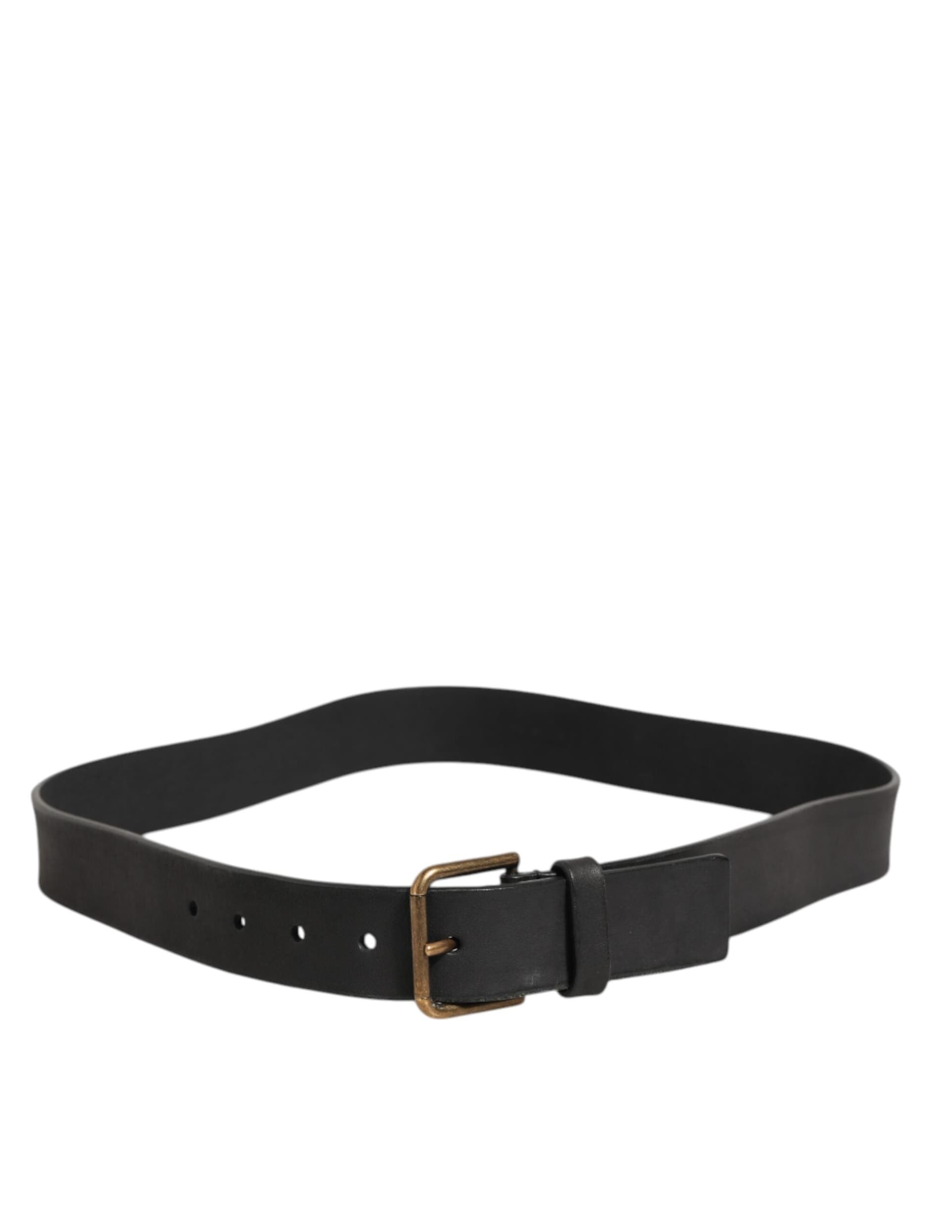 Dolce & Gabbana Black Leather Metal Buckle Classic Men Belt - 5