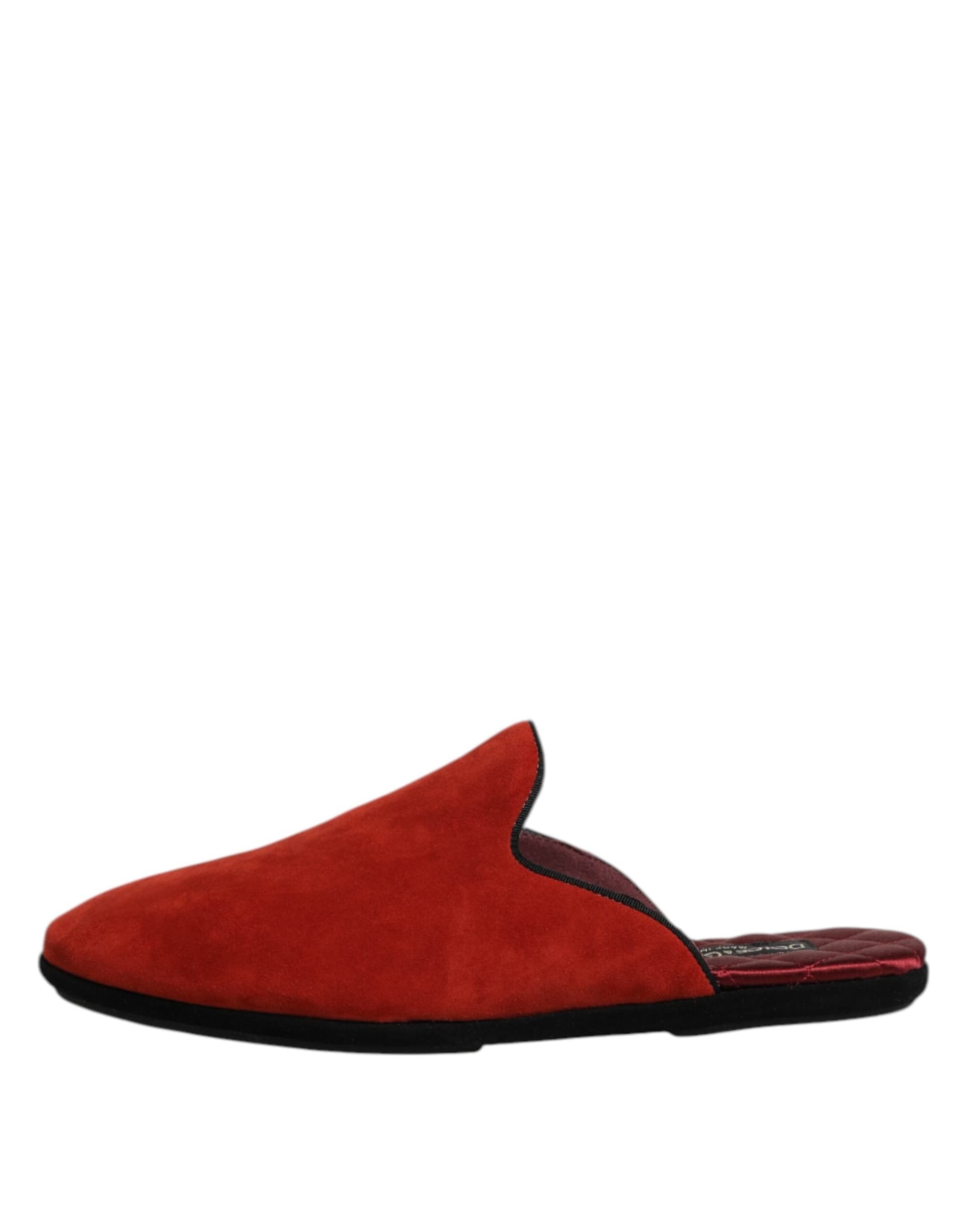Dolce & Gabbana Orange Suede Slides Flat Slipper Shoes - 5