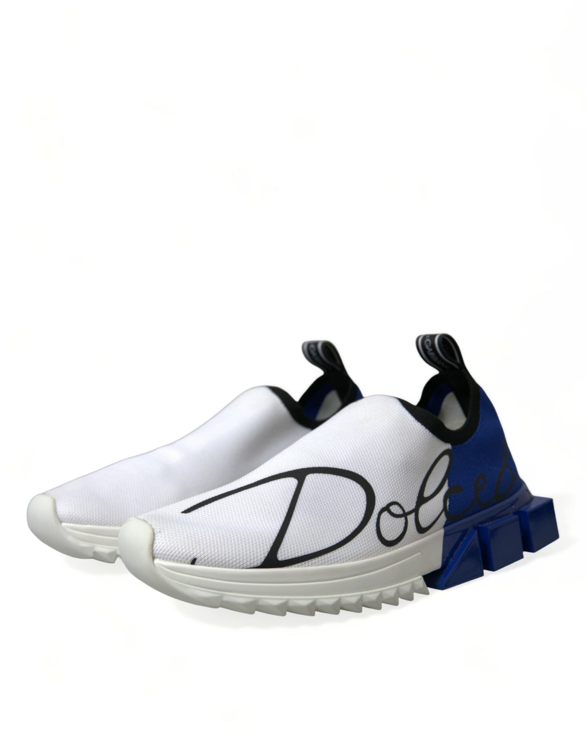 Dolce & Gabbana White Blue Sorrento Low Top Men Casual Sneakers Shoes - 2
