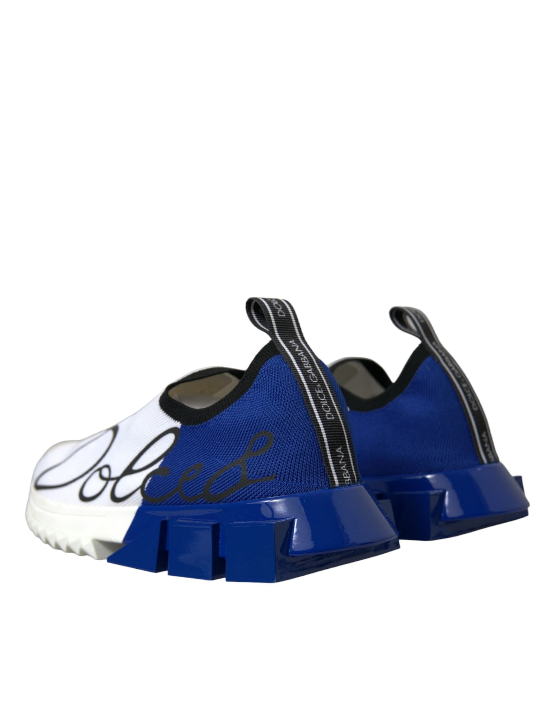 Dolce & Gabbana White Blue Sorrento Low Top Men Casual Sneakers Shoes - 3