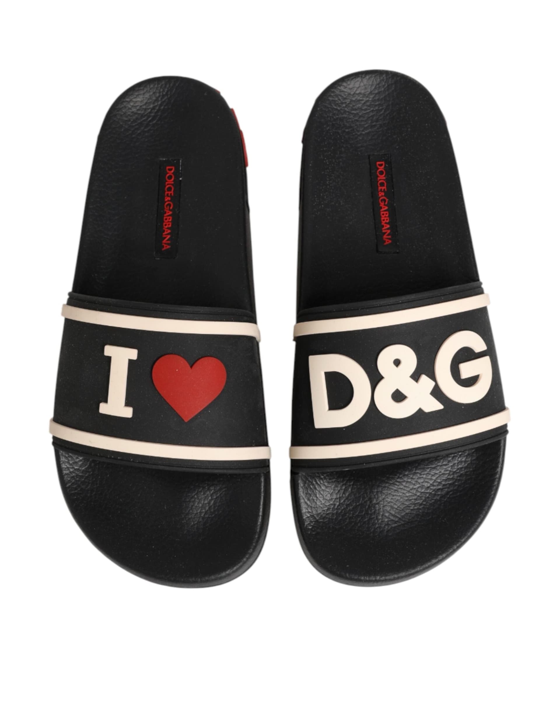 Dolce & Gabbana Black Rubber Slides Sandals Beachwear Shoes - 2