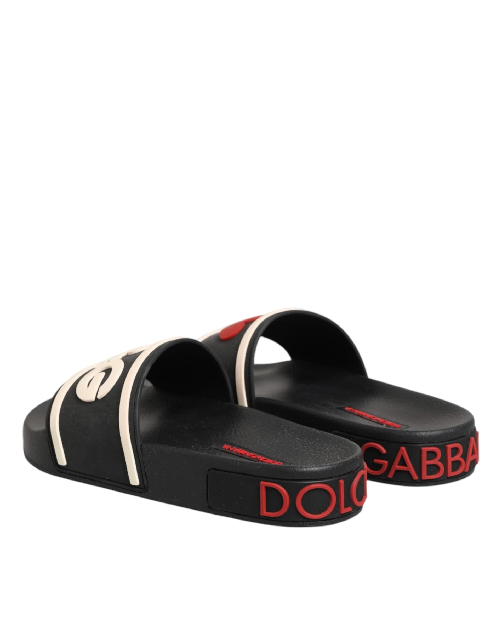 Dolce & Gabbana Black Rubber Slides Sandals Beachwear Shoes - 4