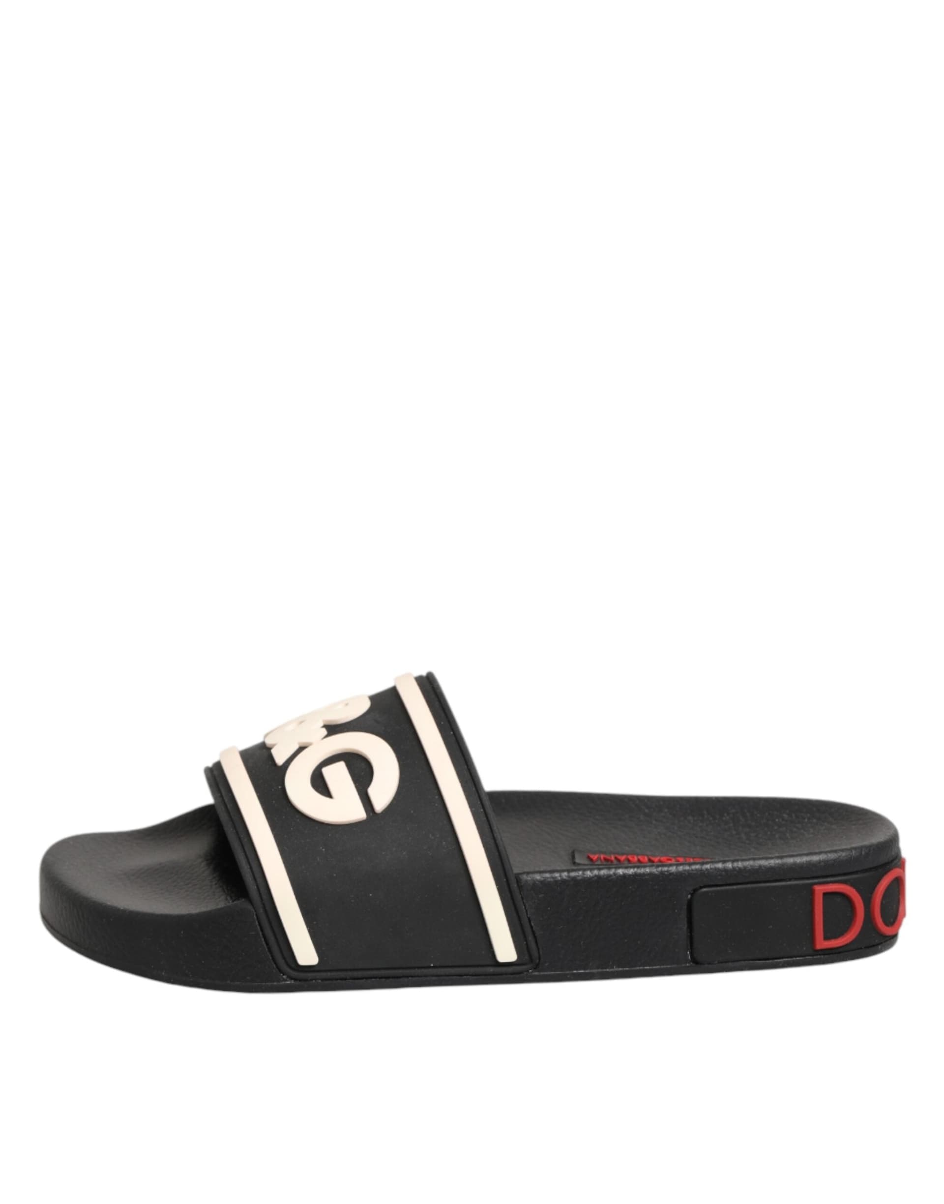 Dolce & Gabbana Black Rubber Slides Sandals Beachwear Shoes - 5