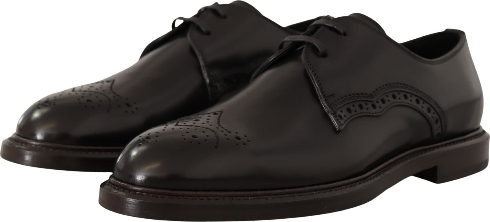 Dolce & Gabbana Black Leather Dress Formal Derby Shoes - 4
