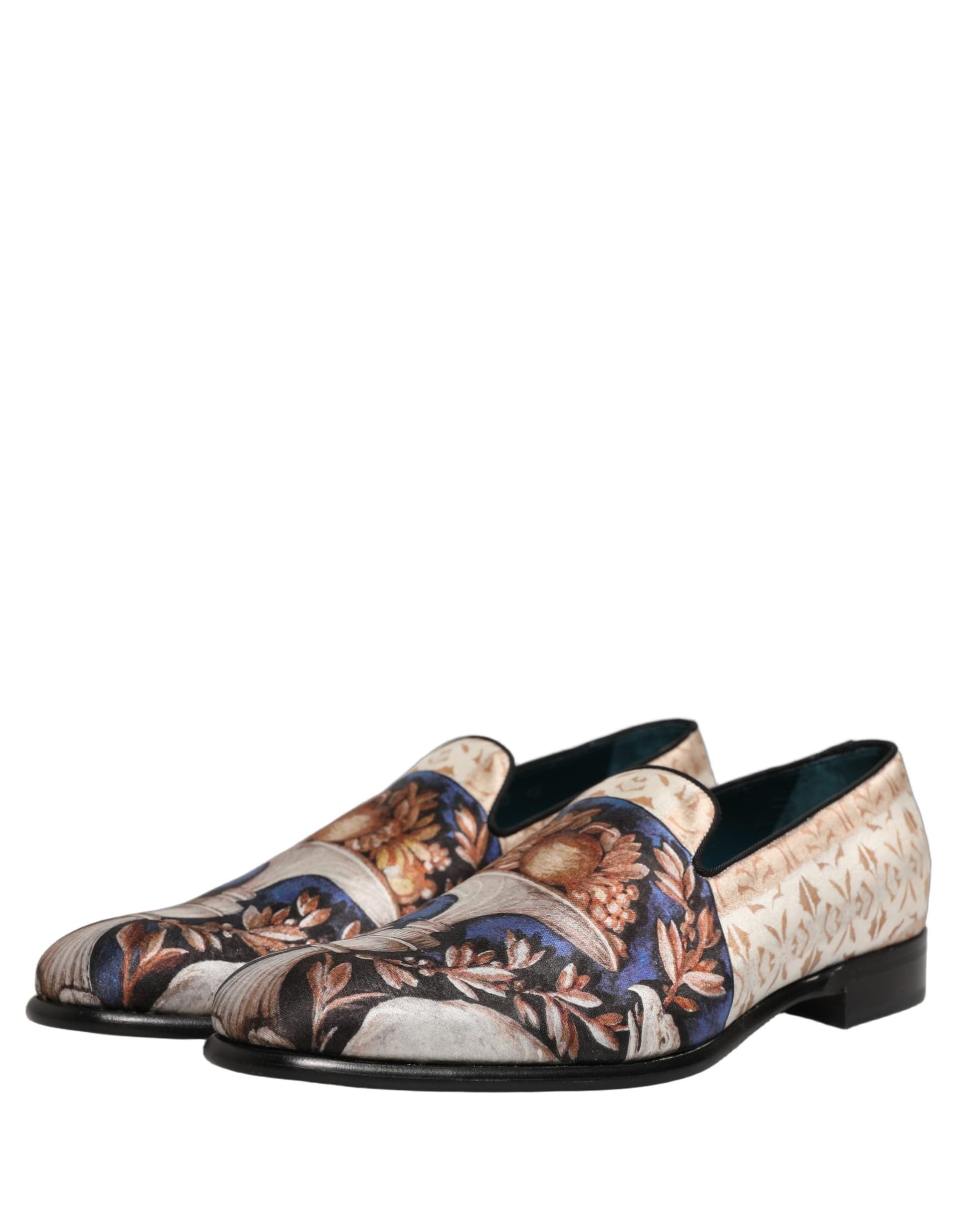Dolce & Gabbana Multicolor Fruit Print Velvet Loafers Shoes - 3