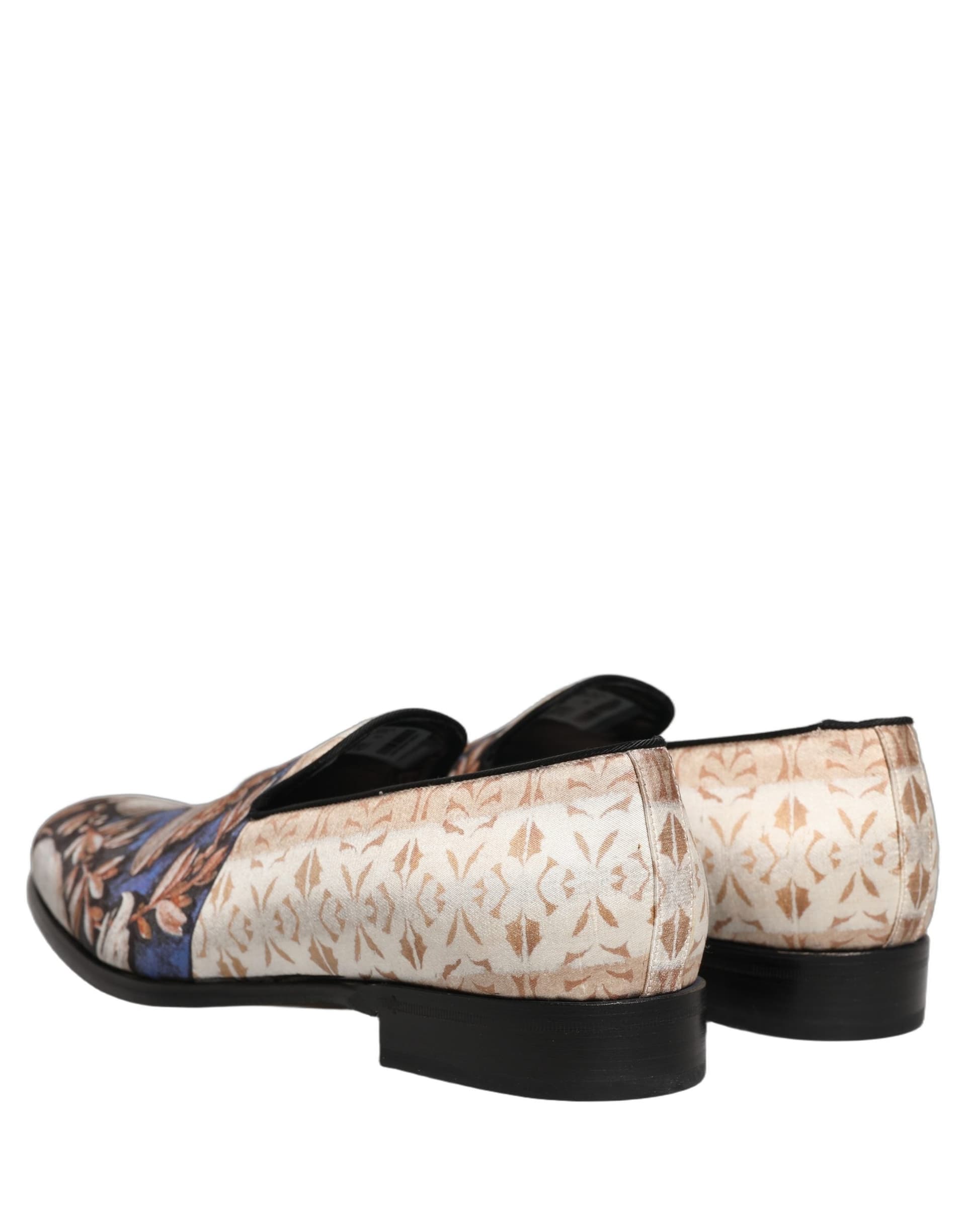 Dolce & Gabbana Multicolor Fruit Print Velvet Loafers Shoes - 4