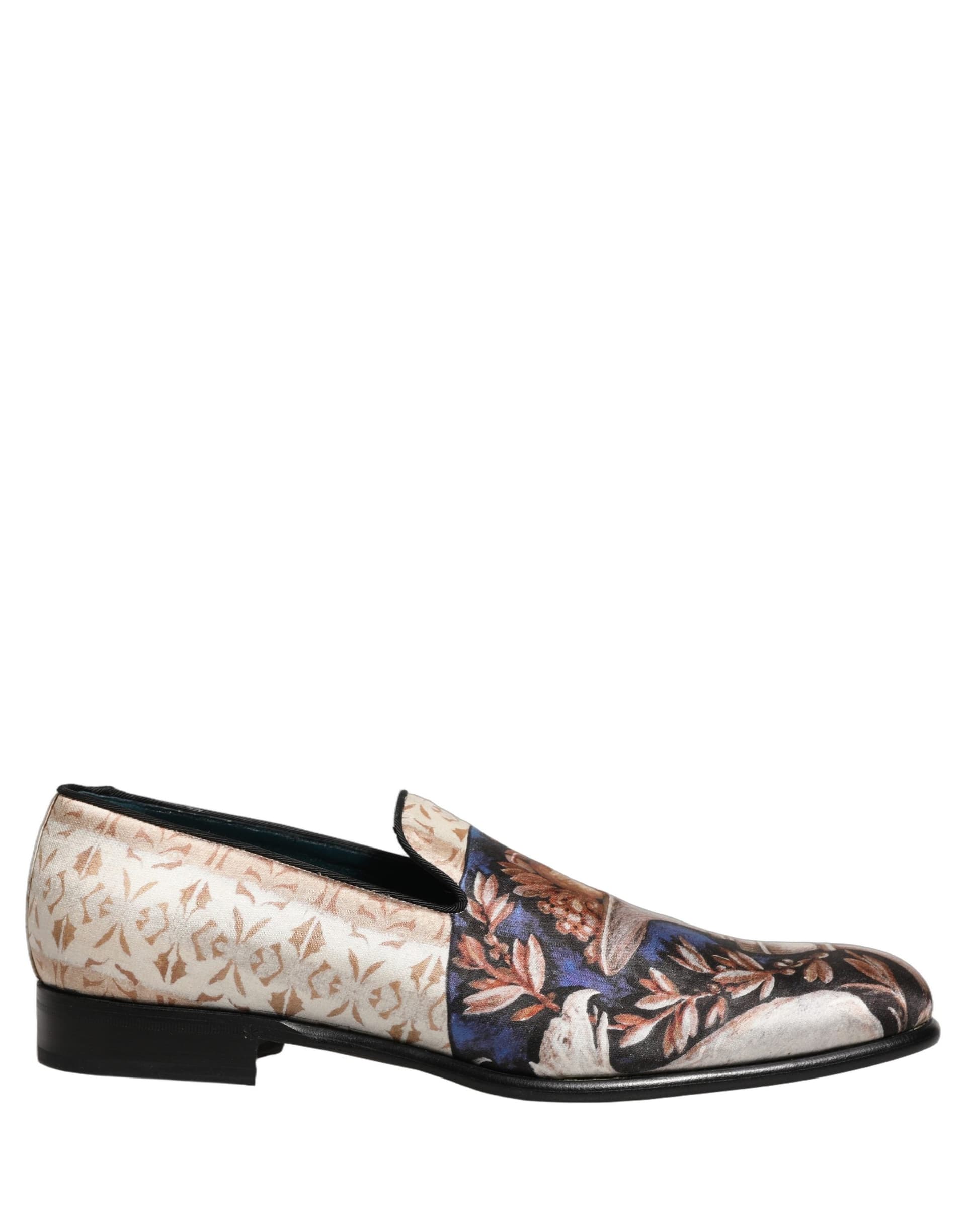 Dolce & Gabbana Multicolor Fruit Print Velvet Loafers Shoes - 7