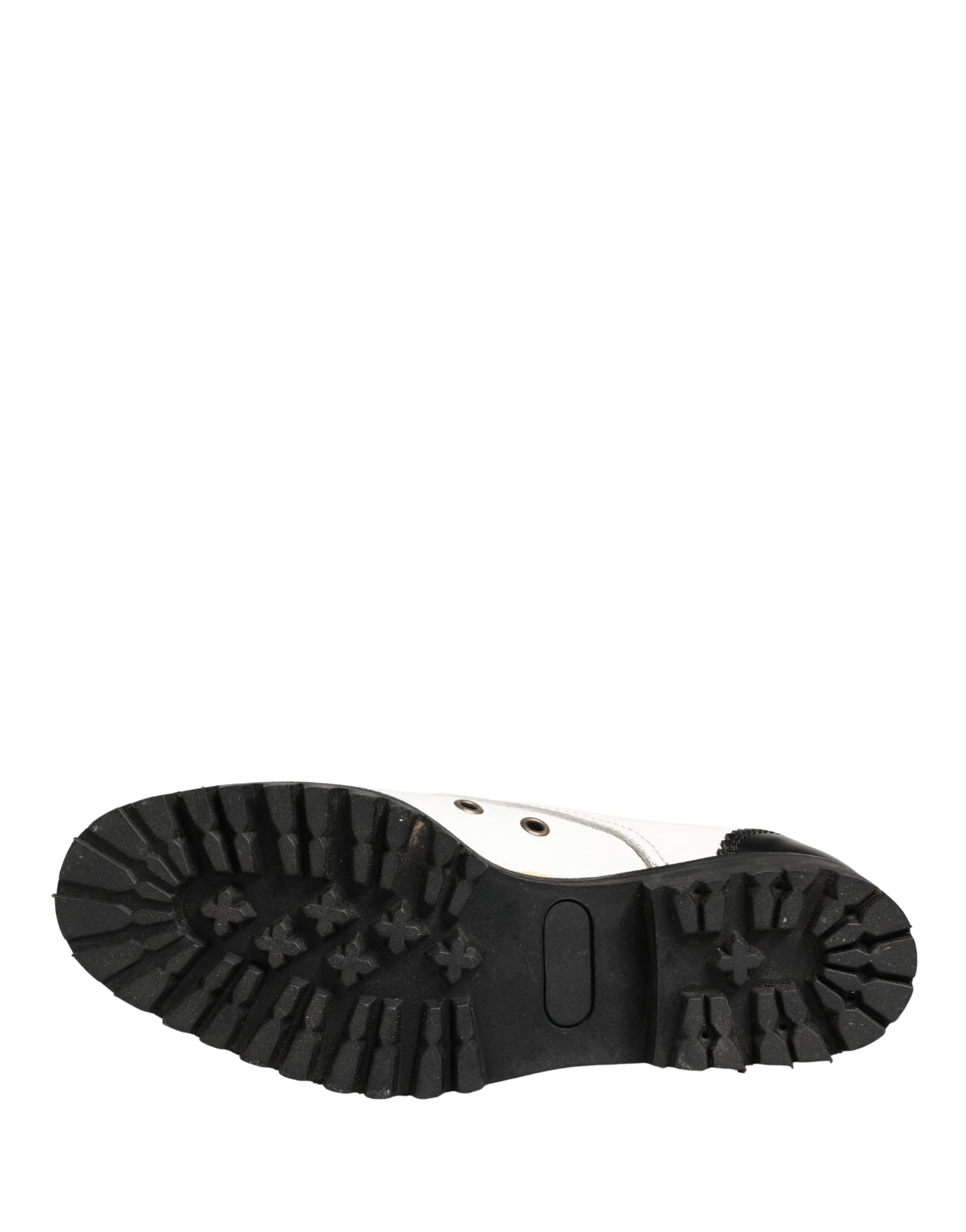 Dolce & Gabbana Black White Leather Derby Shoes - 8