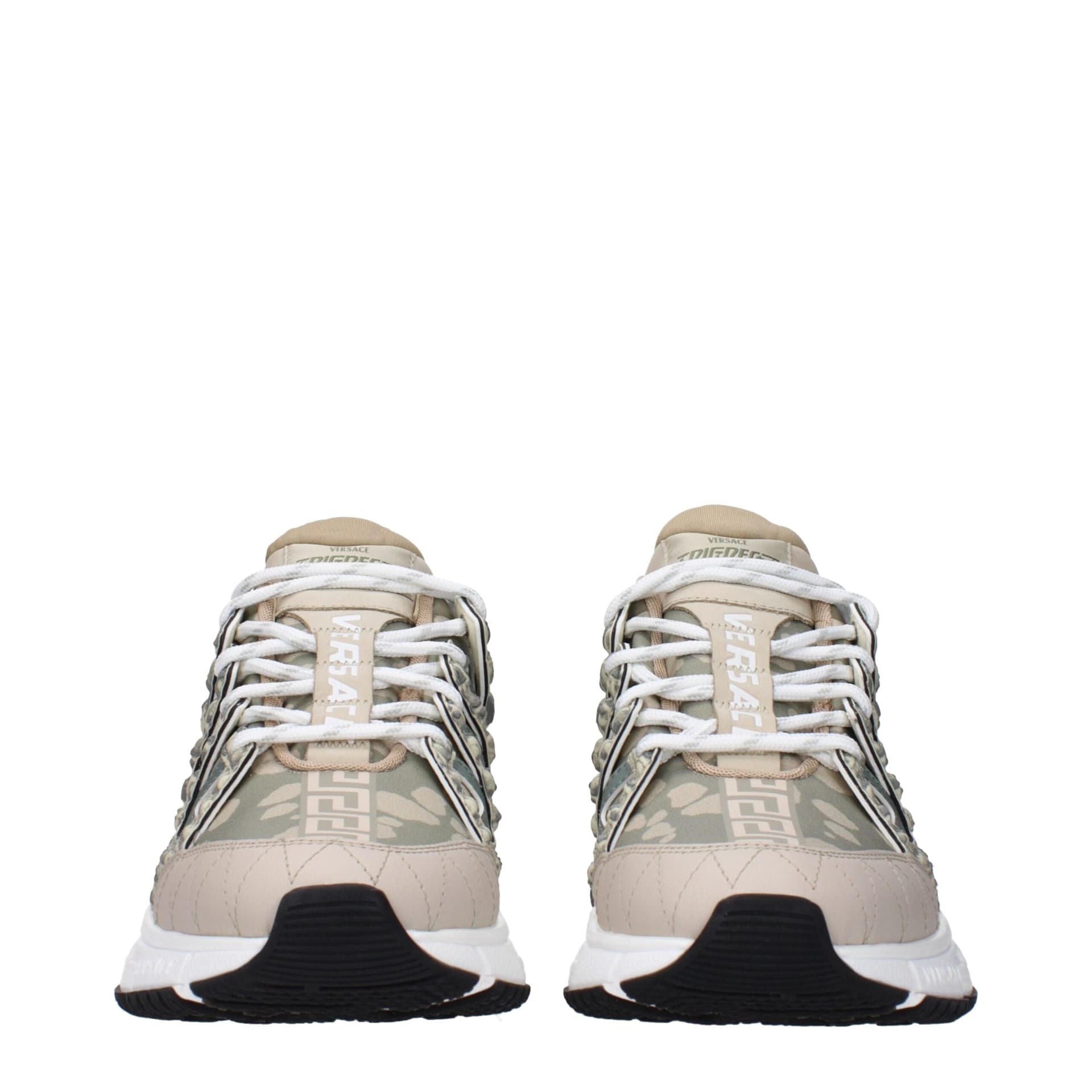 Versace Green Fabric Low Top Sneakers - 3