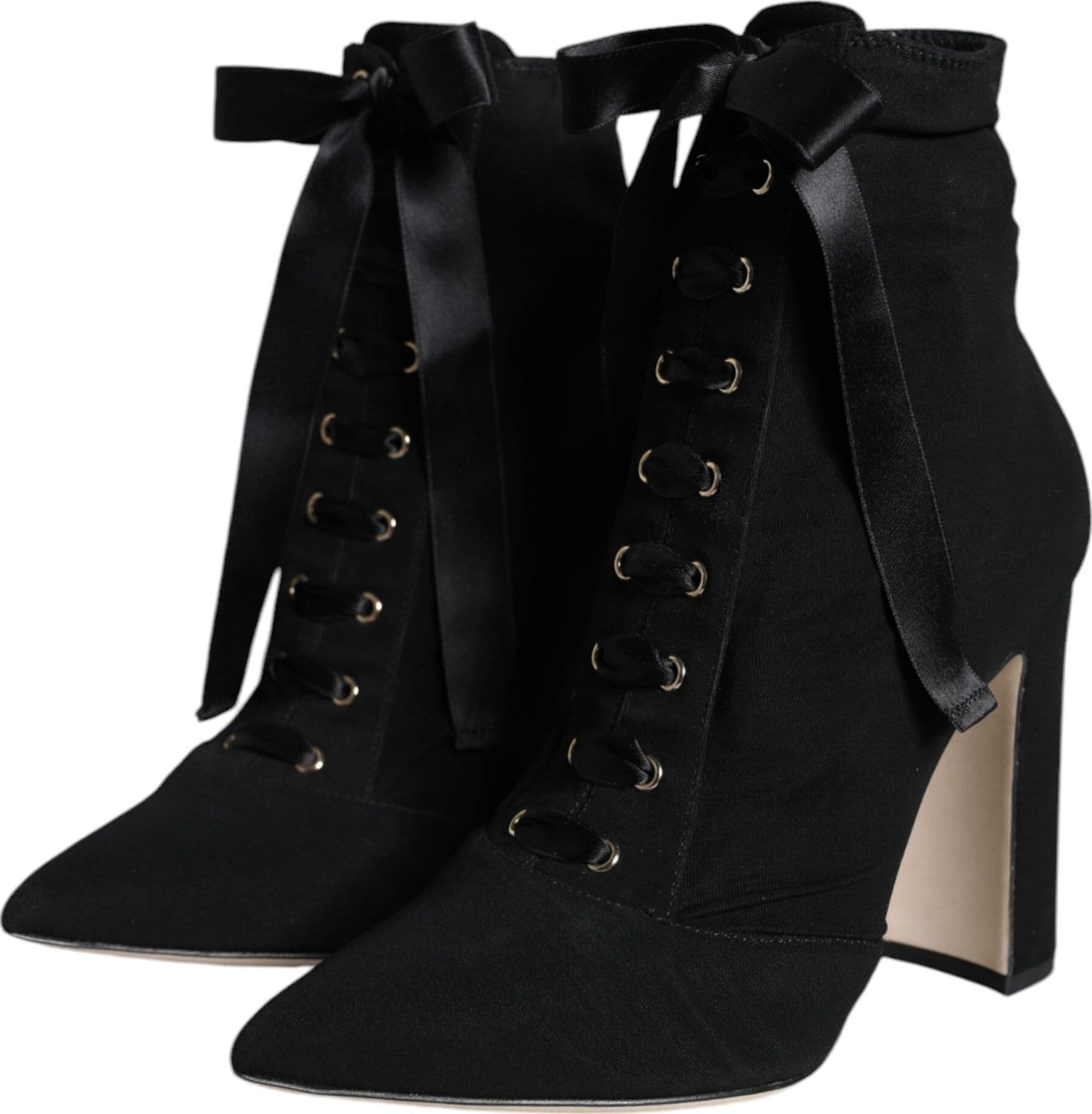 Dolce & Gabbana Black Jersey Stretch Ankle Booties Shoes - 2