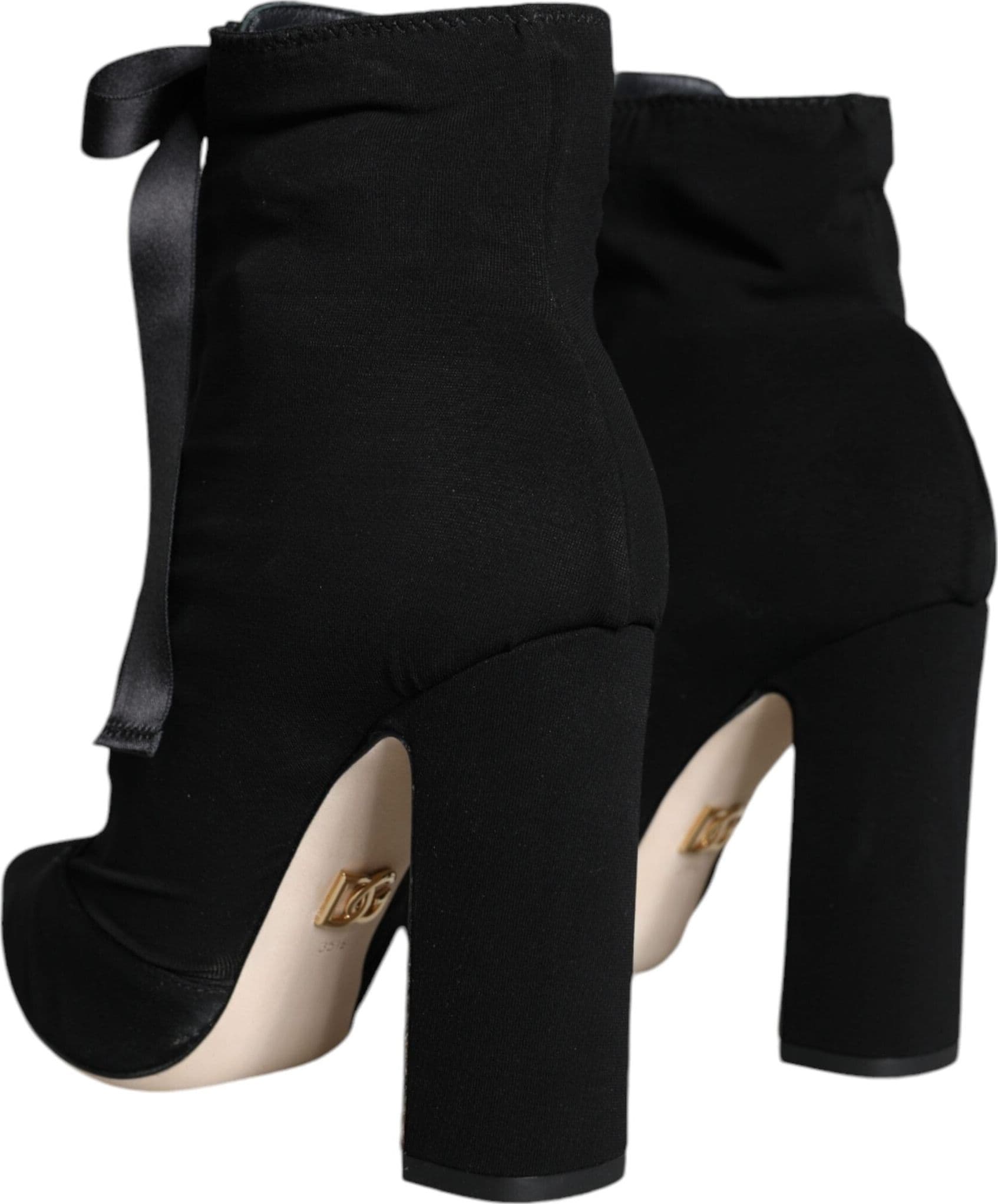 Dolce & Gabbana Black Jersey Stretch Ankle Booties Shoes - 3