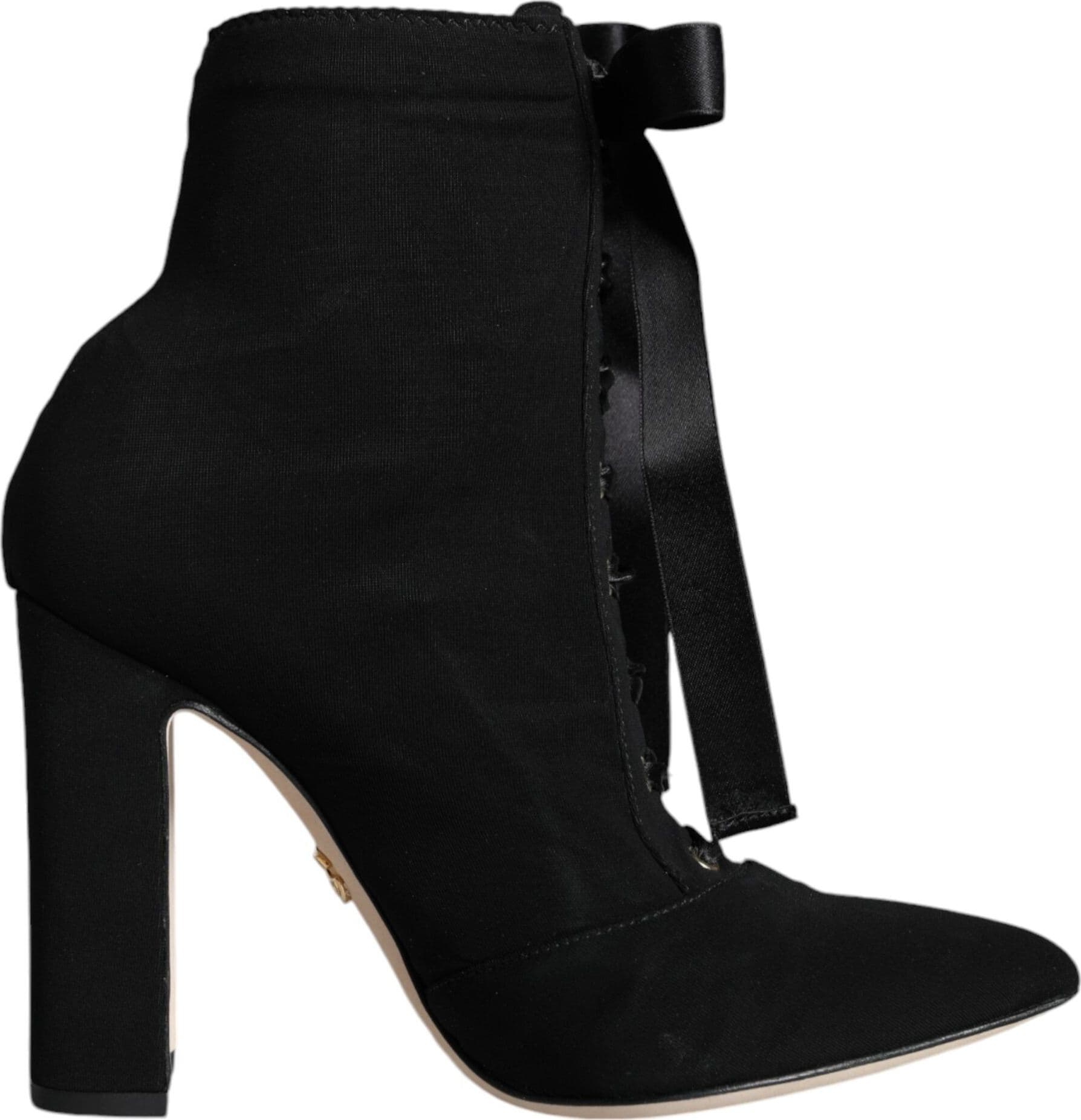 Dolce & Gabbana Black Jersey Stretch Ankle Booties Shoes - 4