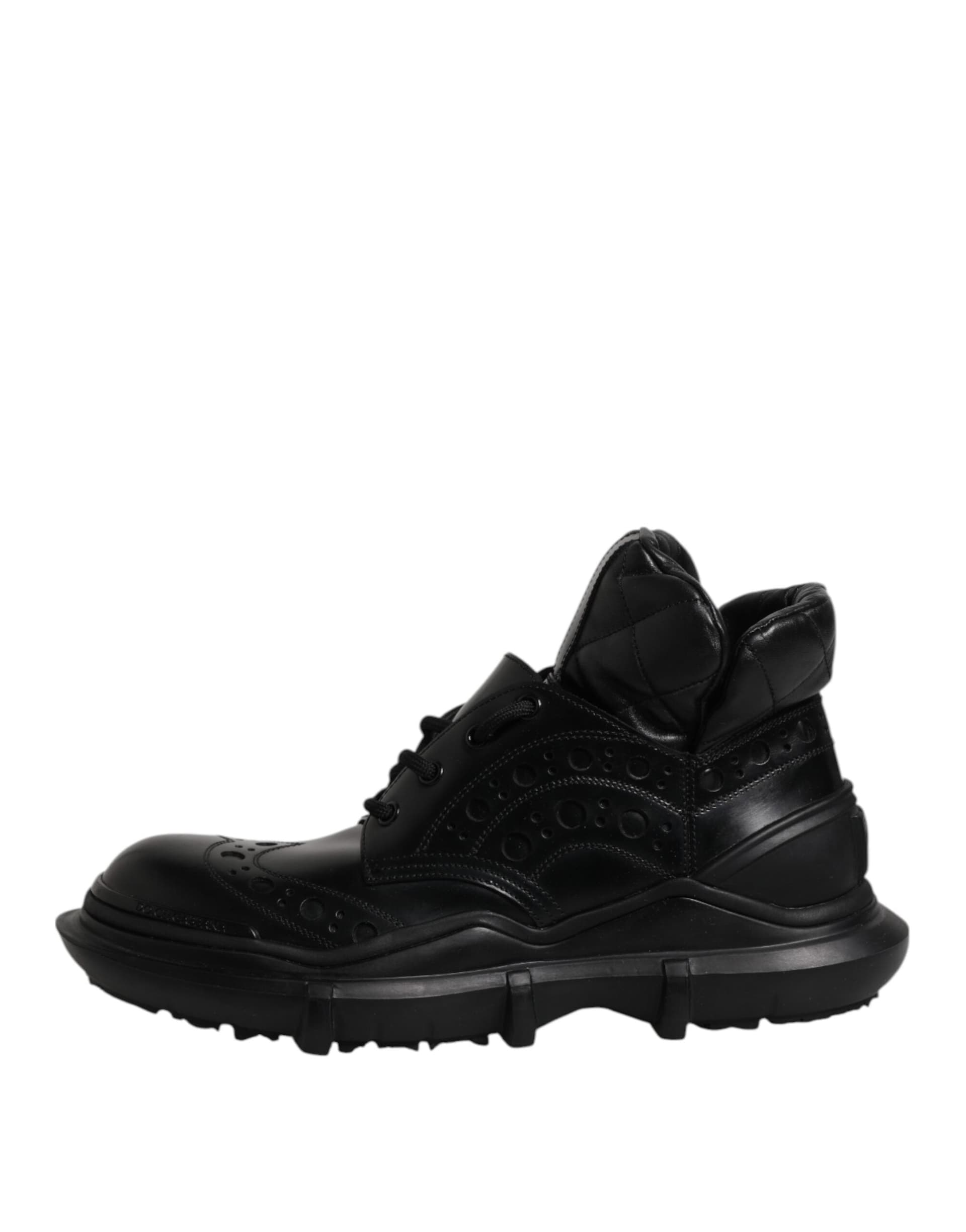 Dolce & Gabbana Black Leather Casual Mens Ankle Boots Shoes - 5