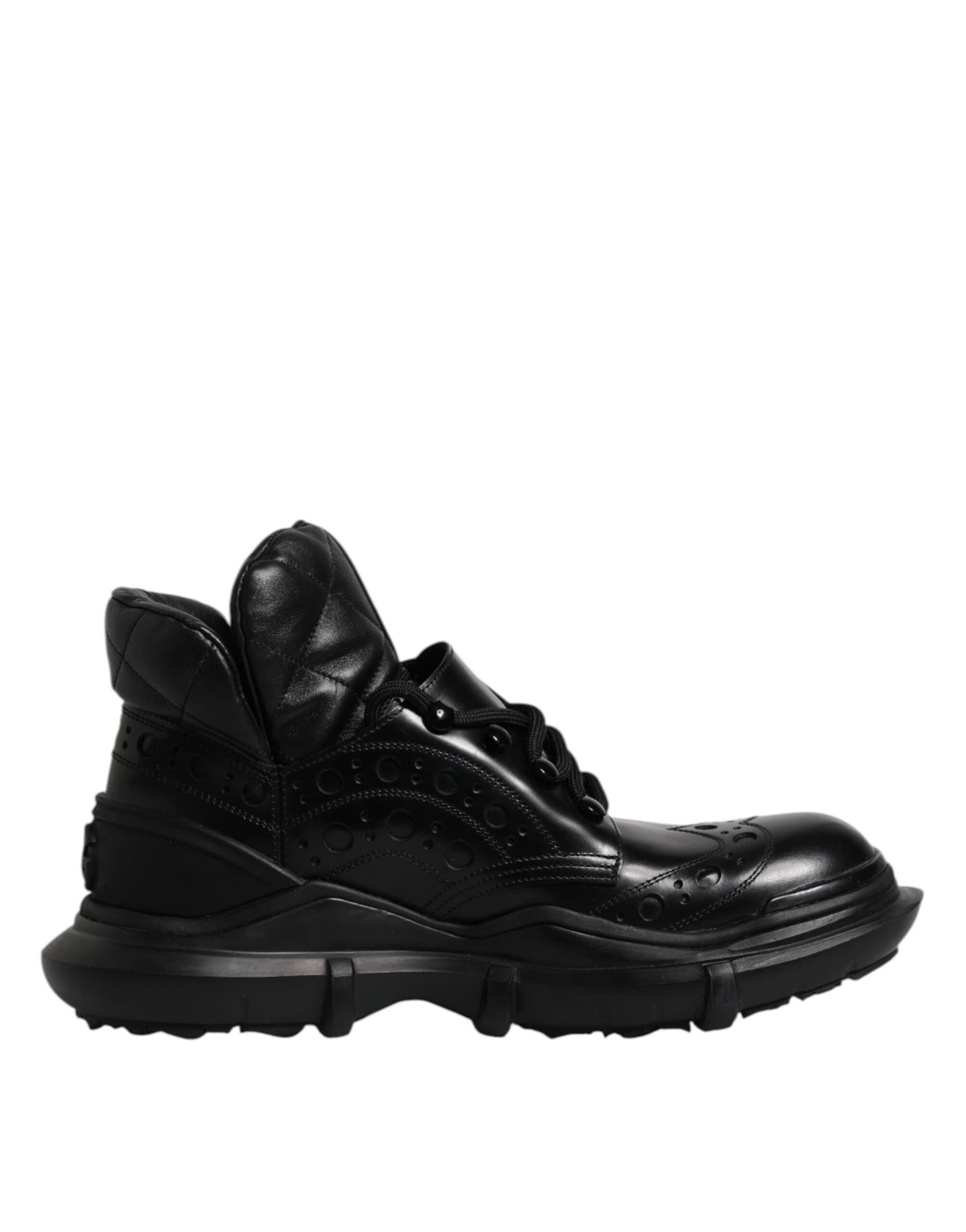 Dolce & Gabbana Black Leather Casual Mens Ankle Boots Shoes - 7