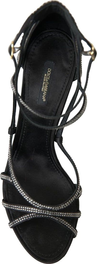 Dolce & Gabbana Rhinestone Stiletto Sandal Satin Shoes - 4
