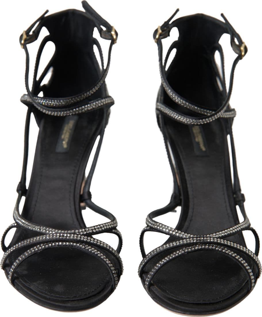 Dolce & Gabbana Rhinestone Stiletto Sandal Satin Shoes - 5