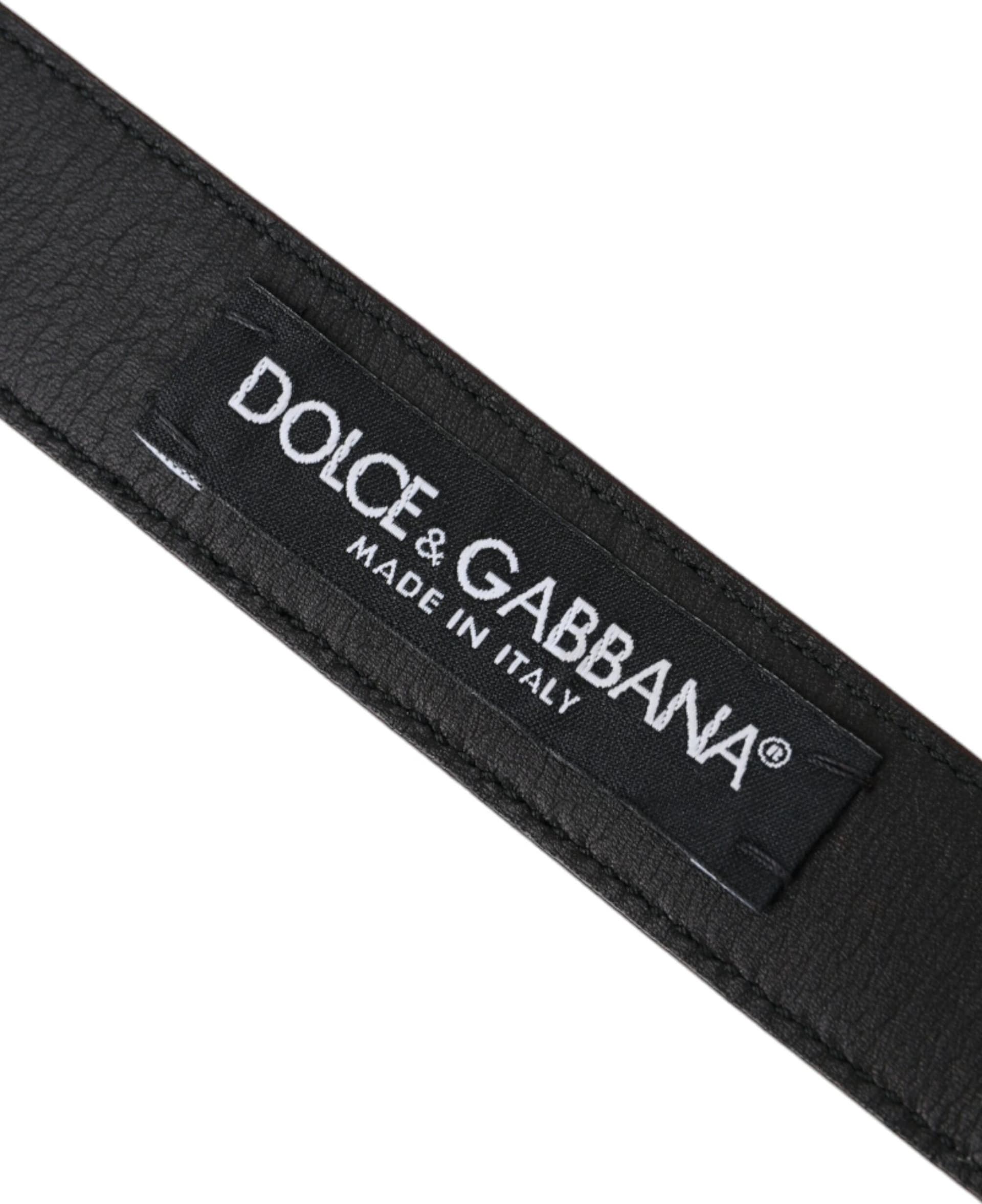 Dolce & Gabbana Brown Leather Silver Metal Buckle Belt Men - 4
