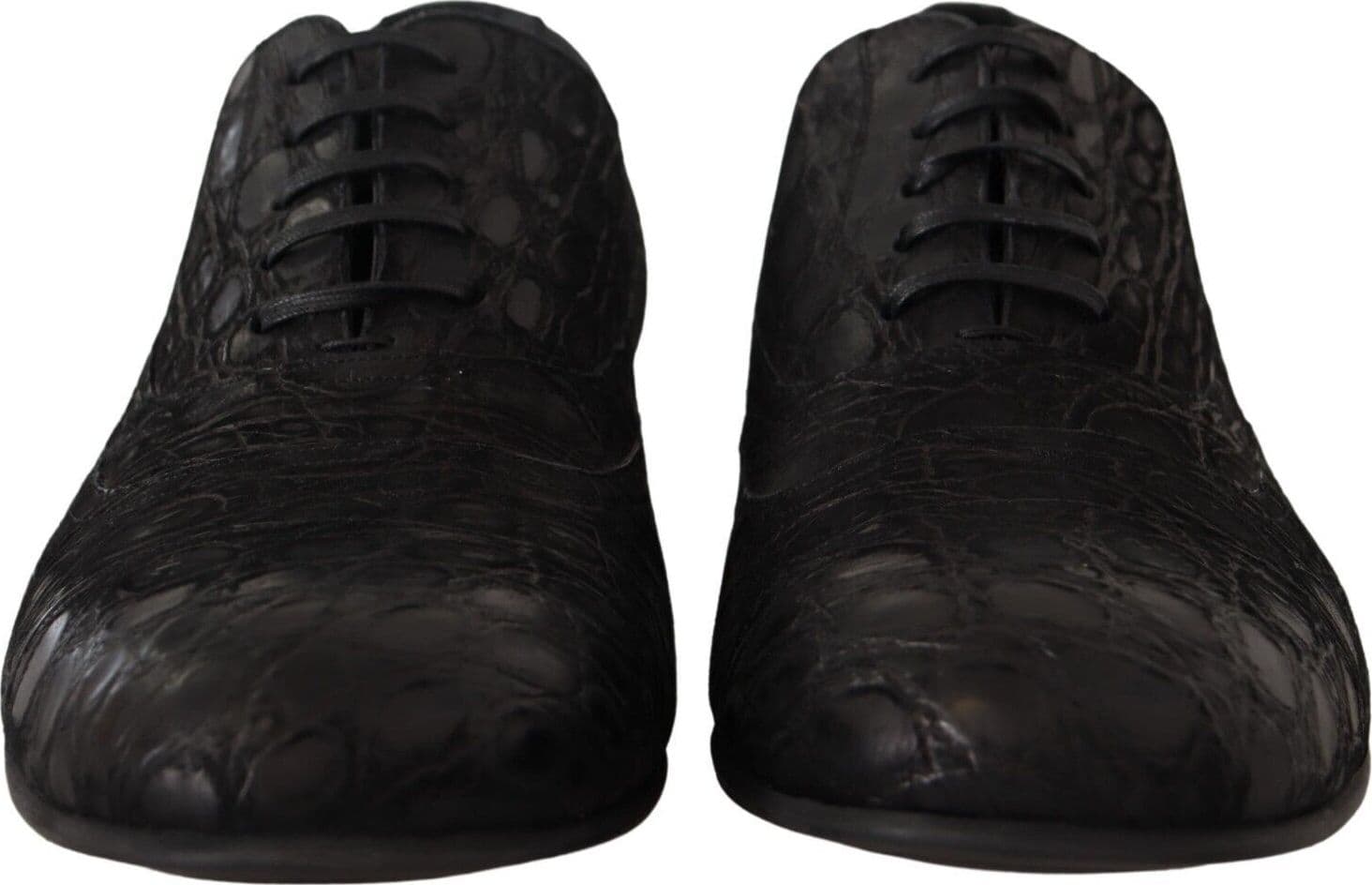 Dolce & Gabbana Black Caiman Leather Mens Oxford Shoes - 2