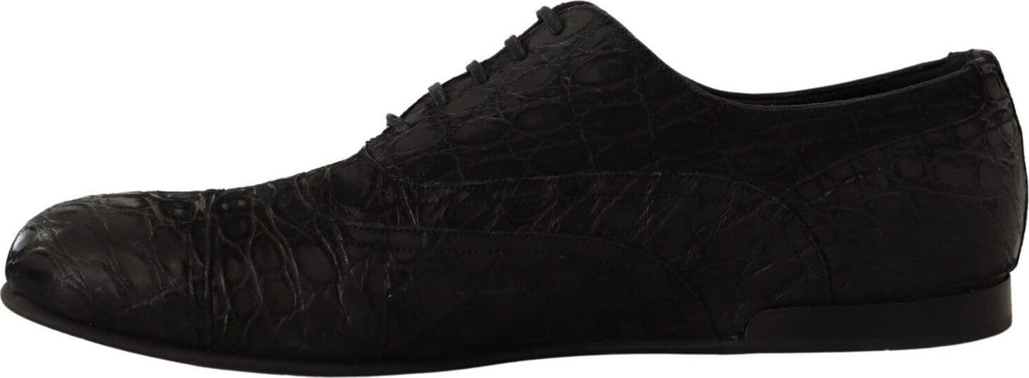 Dolce & Gabbana Black Caiman Leather Mens Oxford Shoes - 5