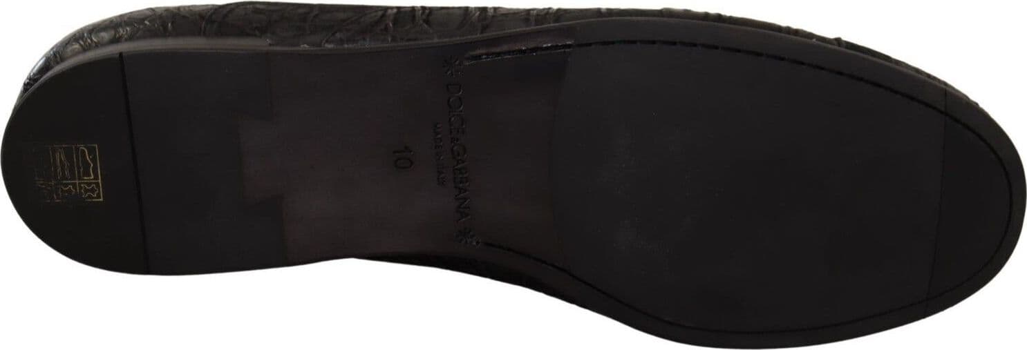 Dolce & Gabbana Black Caiman Leather Mens Oxford Shoes - 6