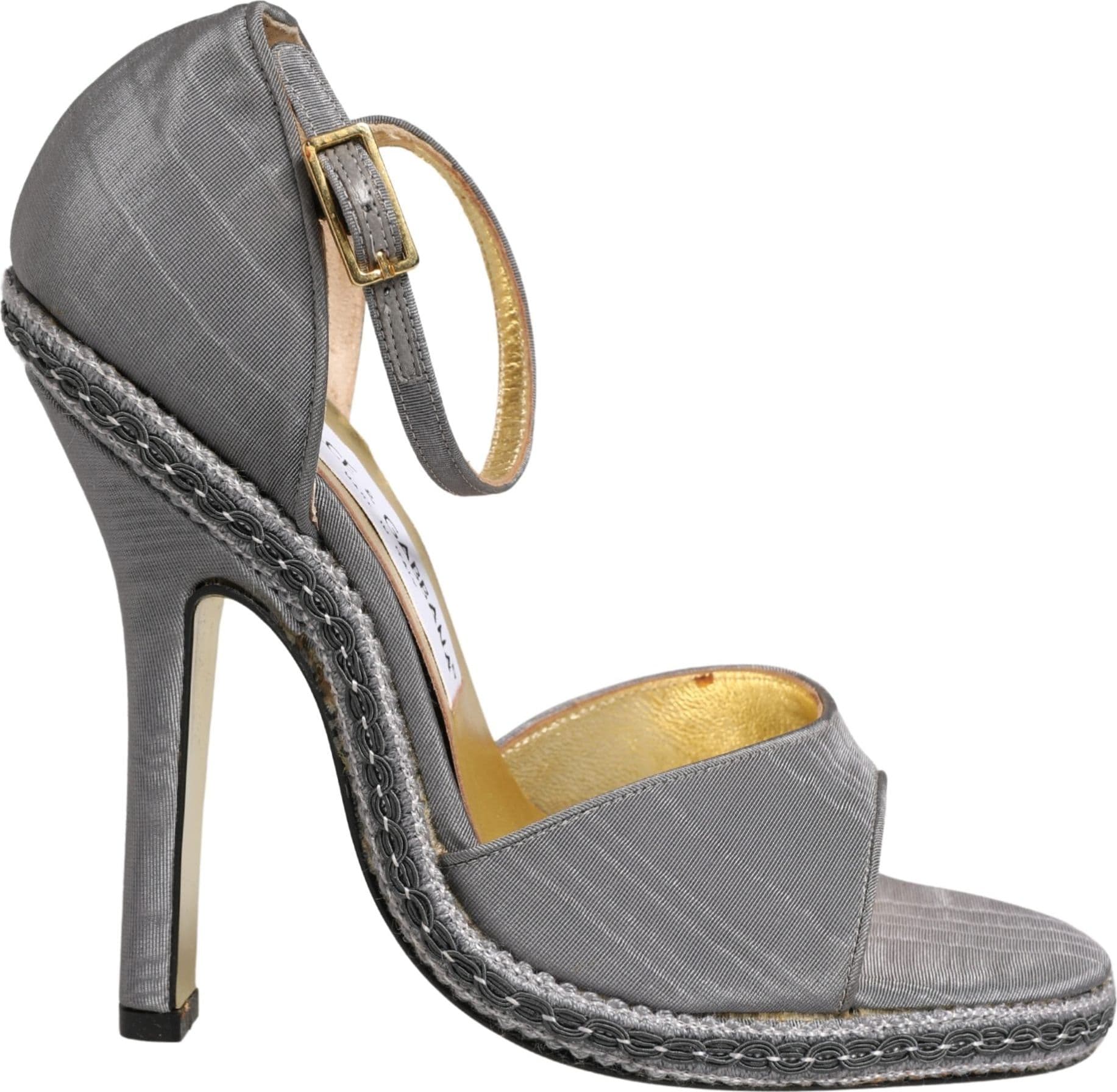 Dolce & Gabbana Gray High Heeled Sandals Ankle Strap Shoes - 3