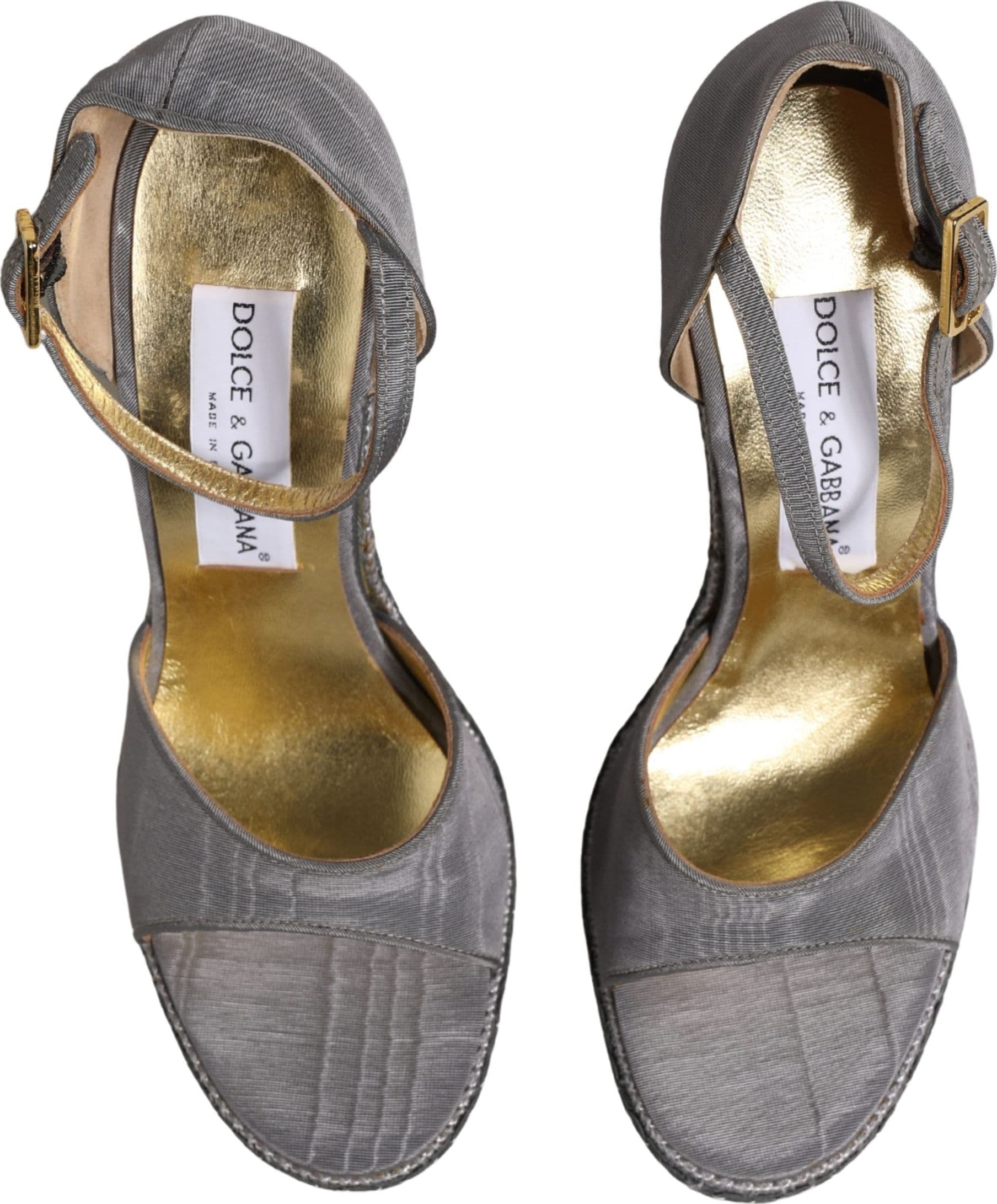 Dolce & Gabbana Gray High Heeled Sandals Ankle Strap Shoes - 7