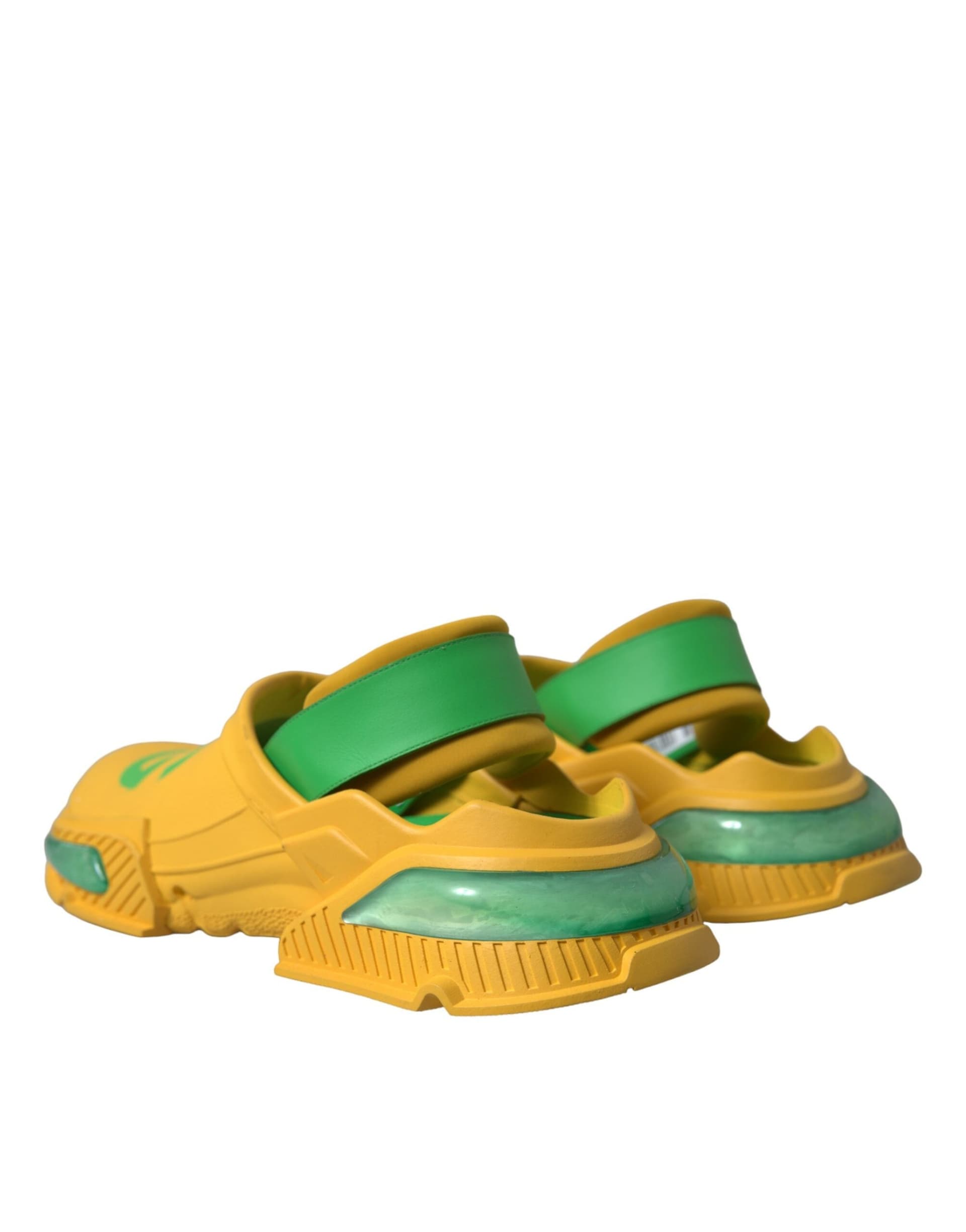 Dolce & Gabbana Yellow Green Rubber Clogs Men Slippers Men Shoes - 3