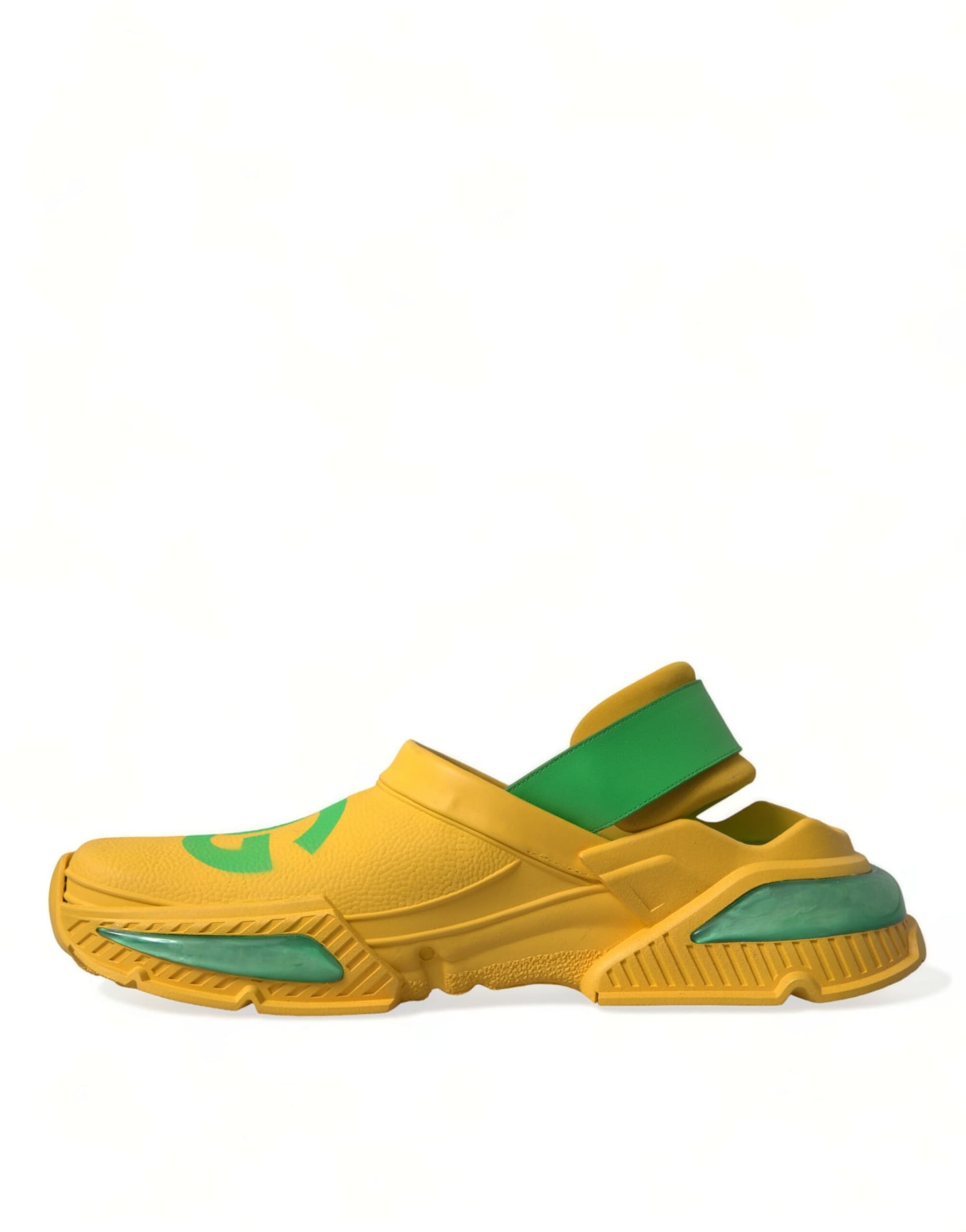 Dolce & Gabbana Yellow Green Rubber Clogs Men Slippers Men Shoes - 4