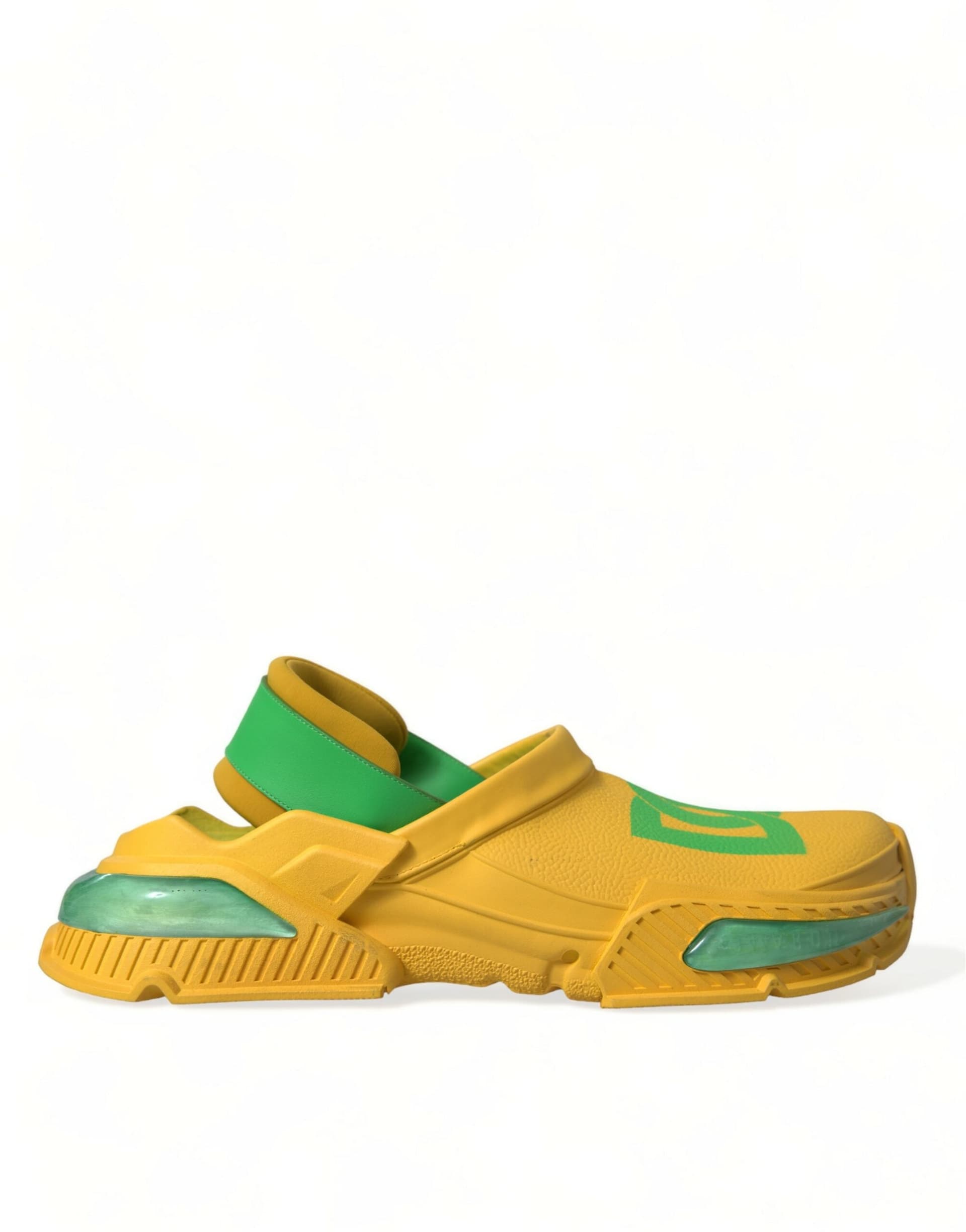 Dolce & Gabbana Yellow Green Rubber Clogs Men Slippers Men Shoes - 5
