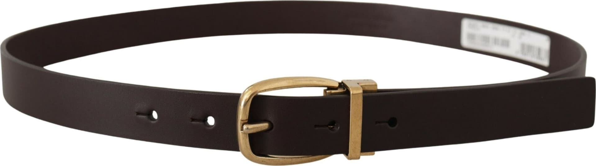 Dolce & Gabbana Dark Brown Calf Leather Gold Tone Metal Buckle - 2