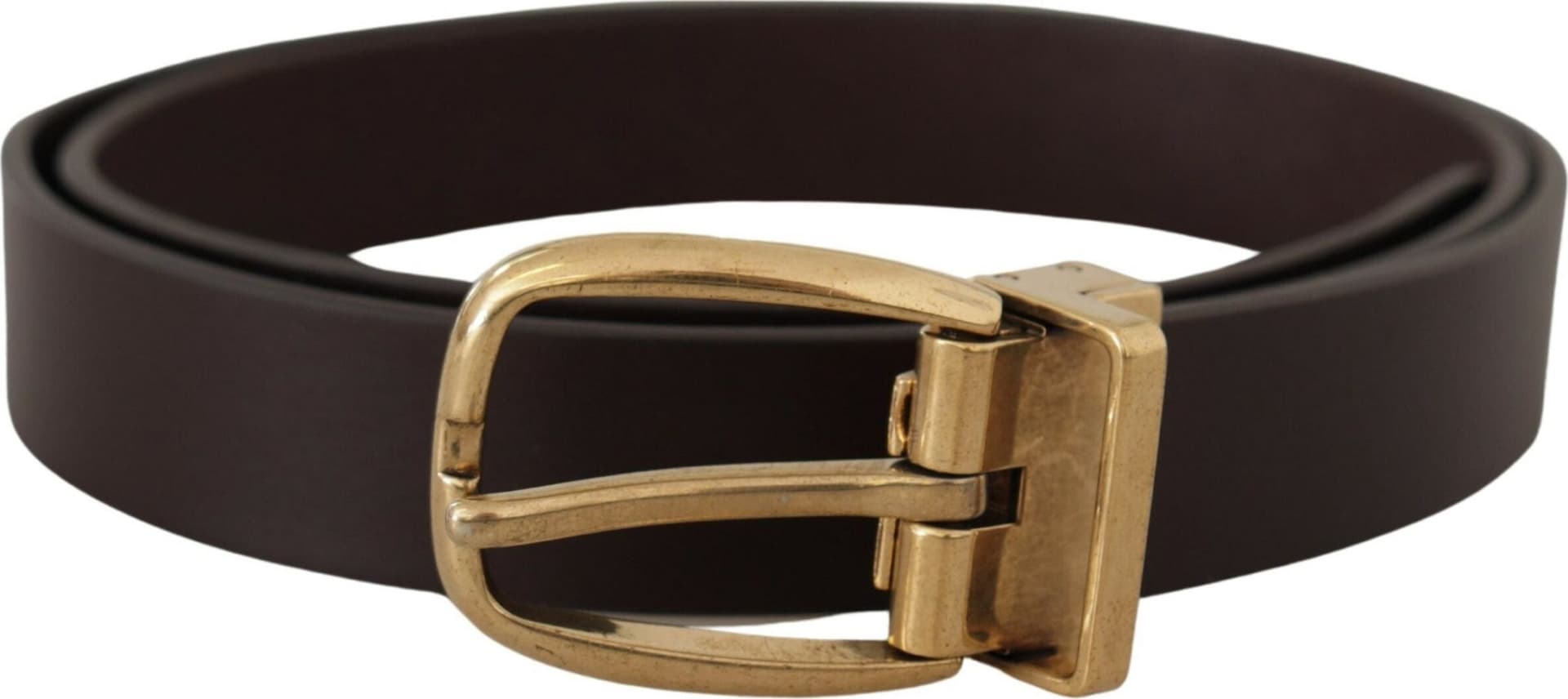 Dolce & Gabbana Dark Brown Calf Leather Gold Tone Metal Buckle - 3