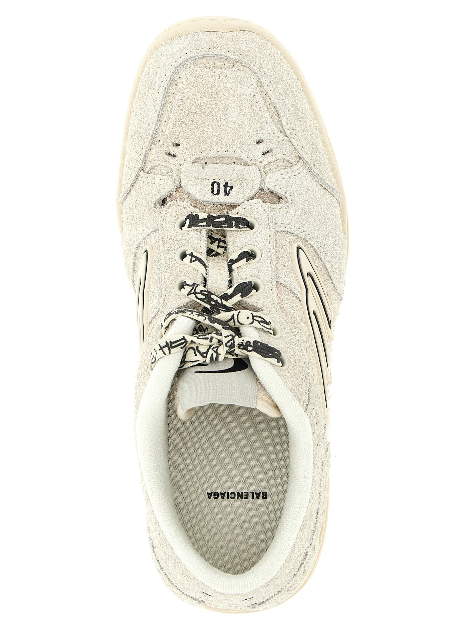 Balenciaga Beige Bovine Leather Platform Sneakers - 4