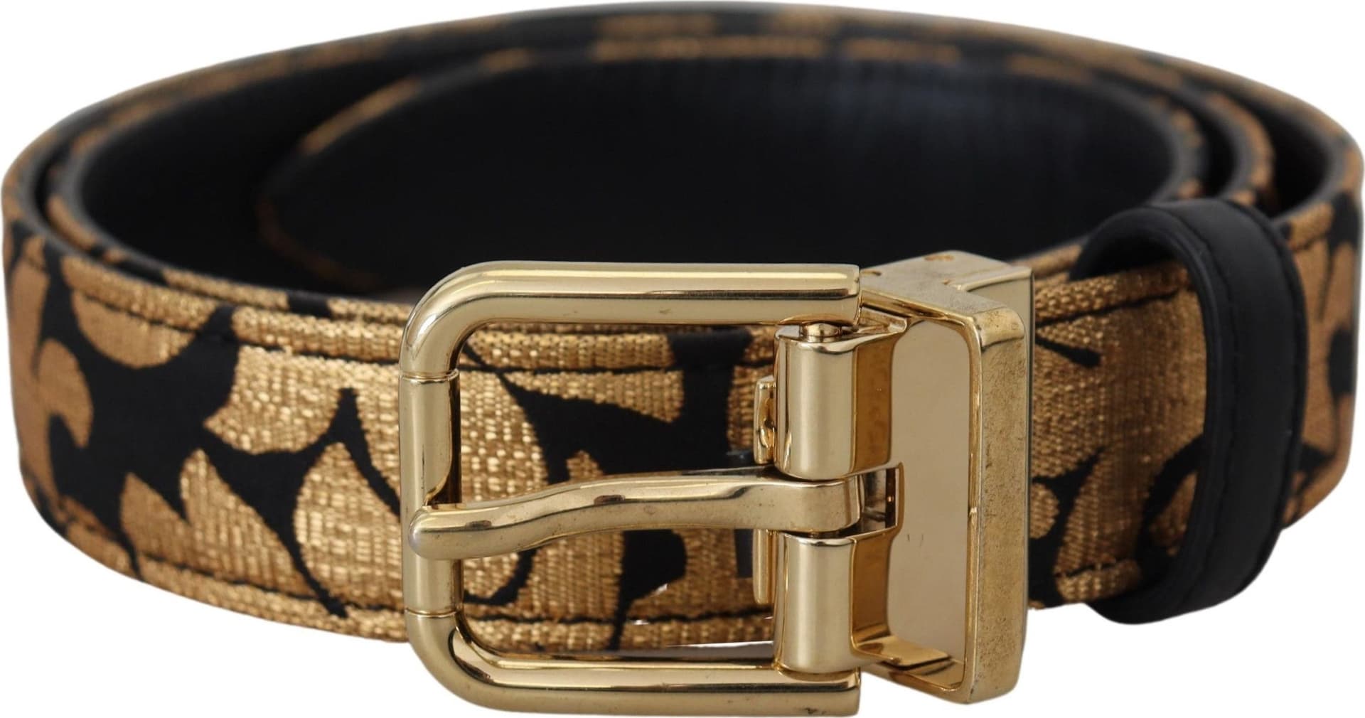 Dolce & Gabbana Multicolor Jacquard Leather Logo Buckle Belt - 2